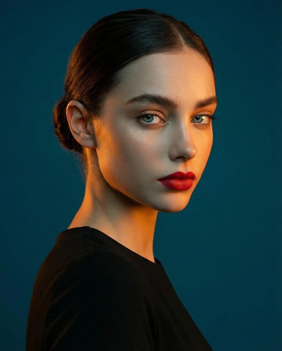 Teal Orange Cinematic Studio Portrait AI Prompt