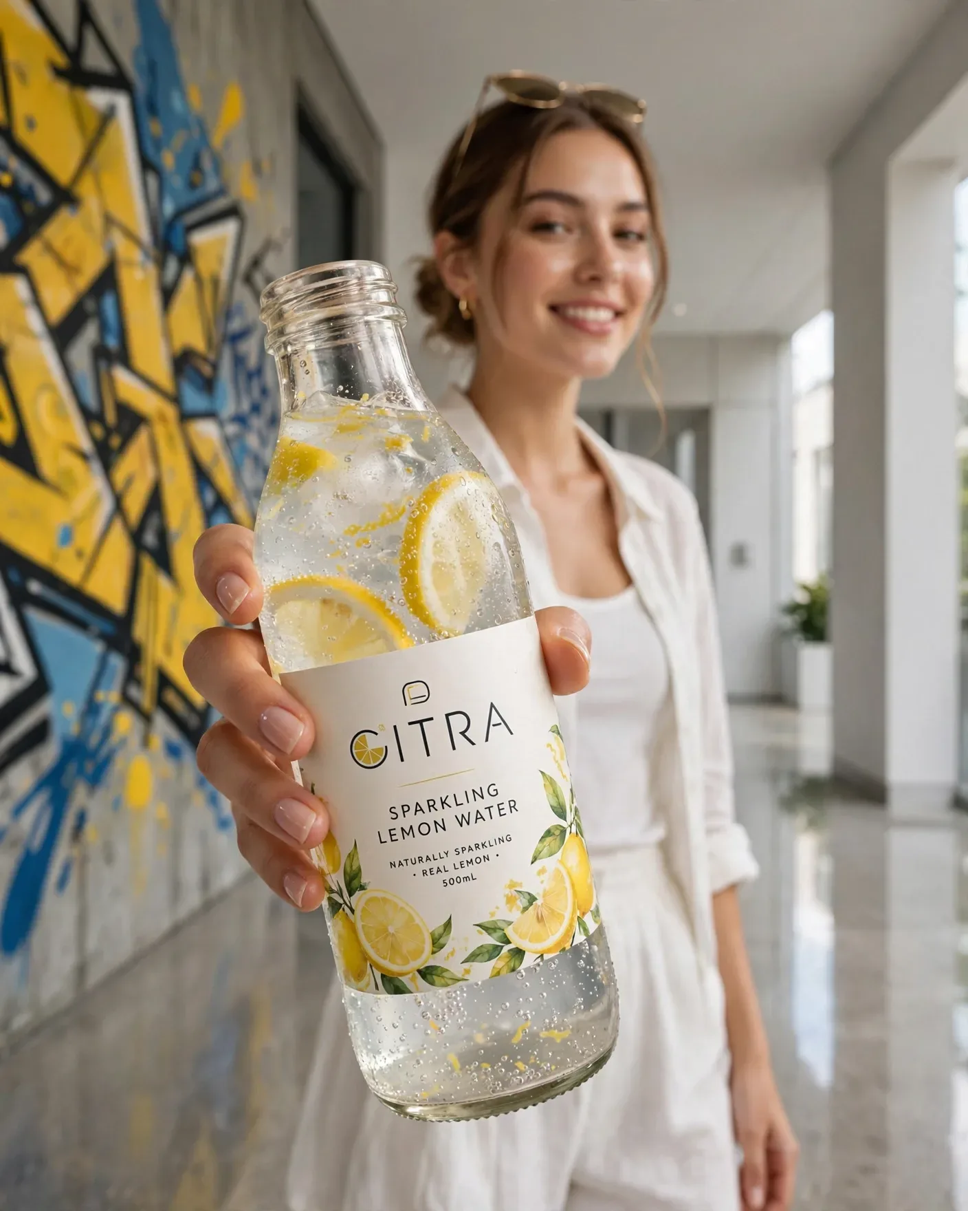 Sparkling Water Lifestyle Beverage Campaign — Premium Product Advertisement Poster | Editable AI Prompt