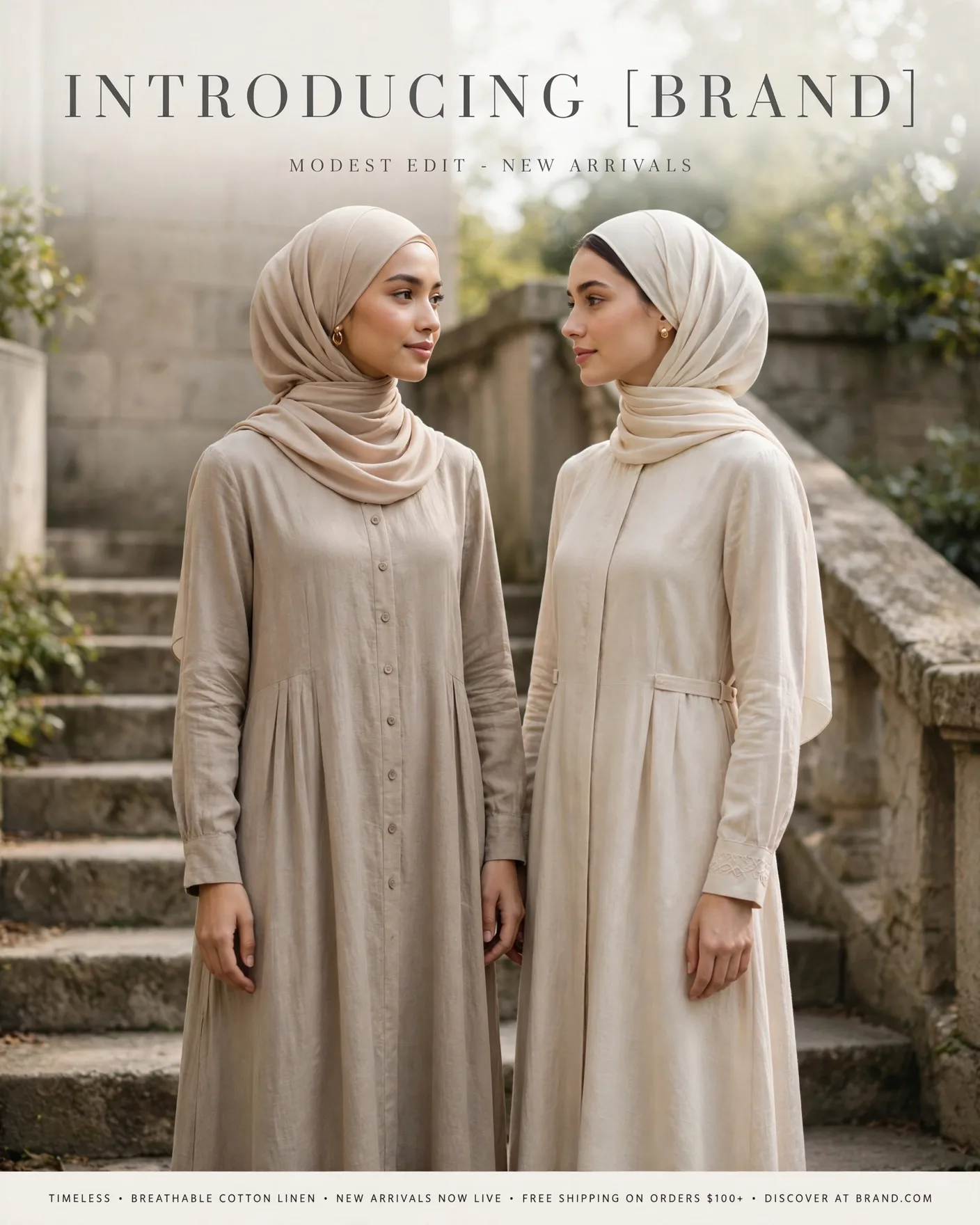 Modest Fashion Editorial — Hijab Brand Campaign Poster | Editable AI Prompt