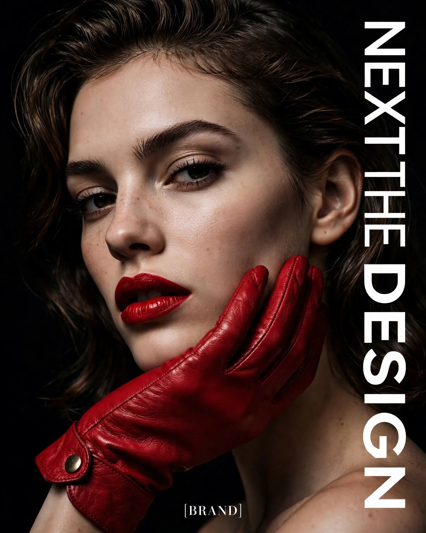 Beauty Close-Up Campaign — Vertical Stacked Type Poster | Editable AI Prompt