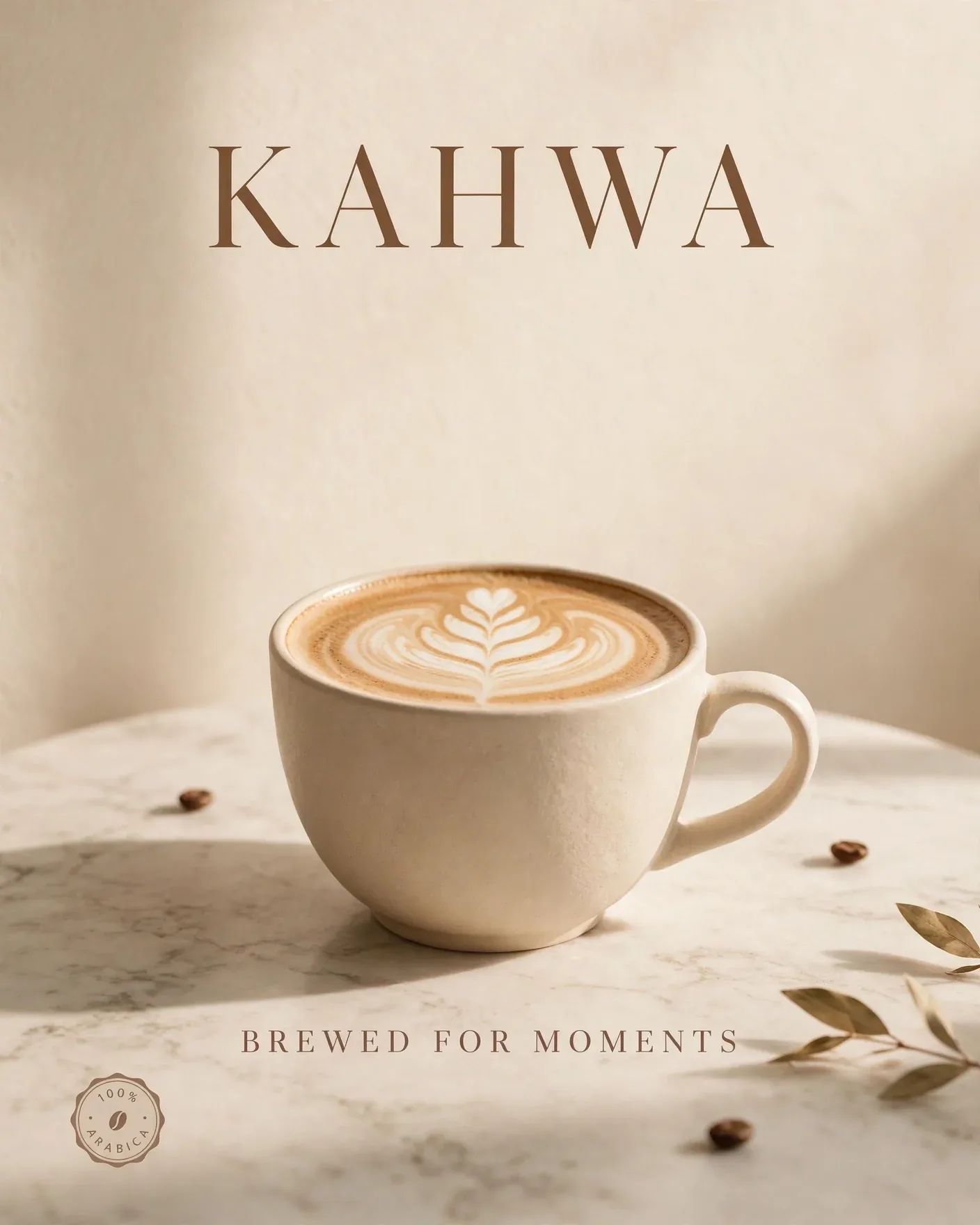 KAHWA Coffee Brand Poster — Editable AI Prompt
