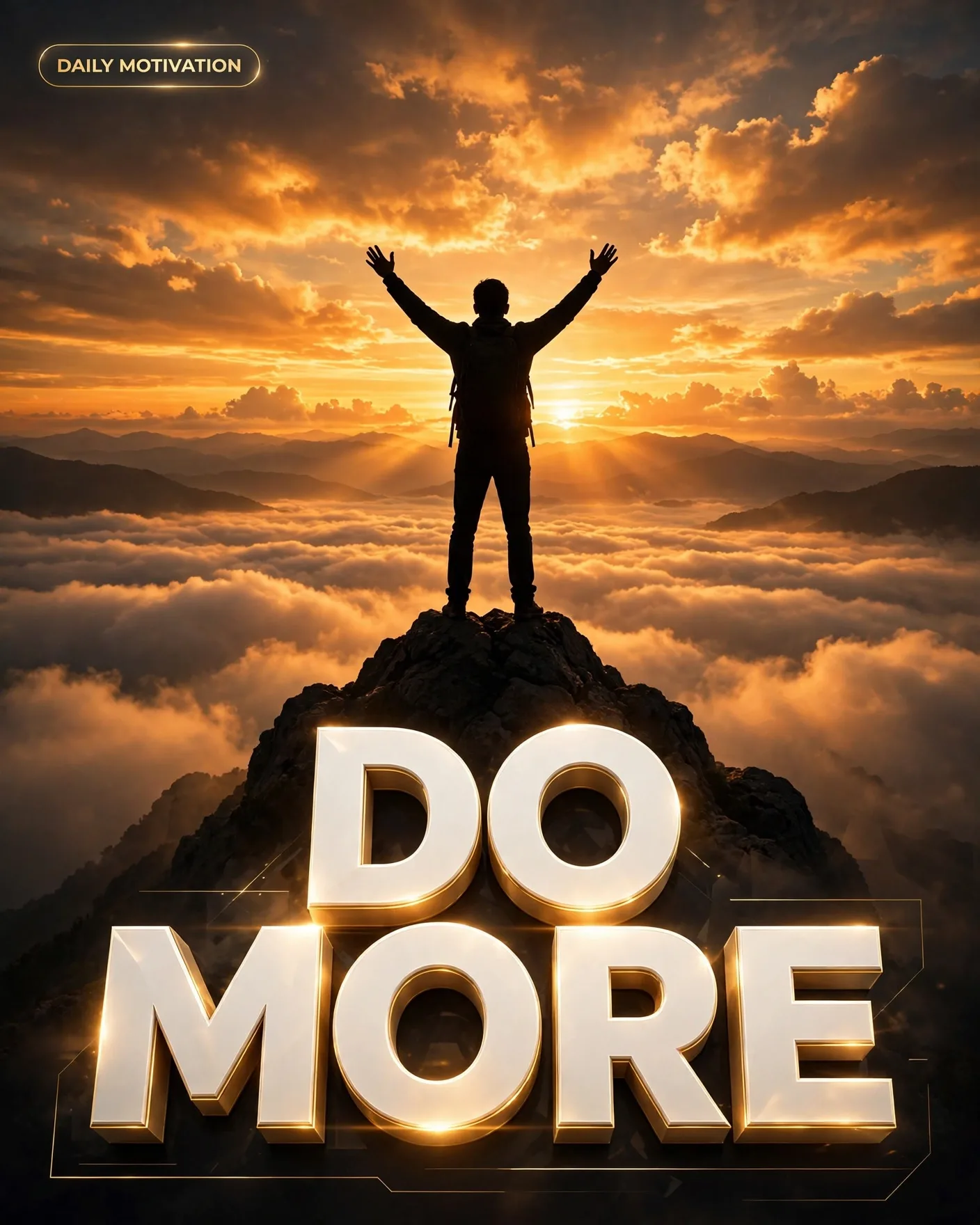 Motivational Quote Poster — Cinematic Inspirational Graphic | Editable AI Prompt