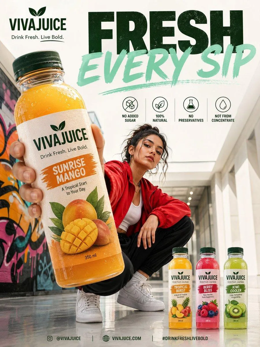 Premium Beverage Product Lifestyle Advertisement Poster