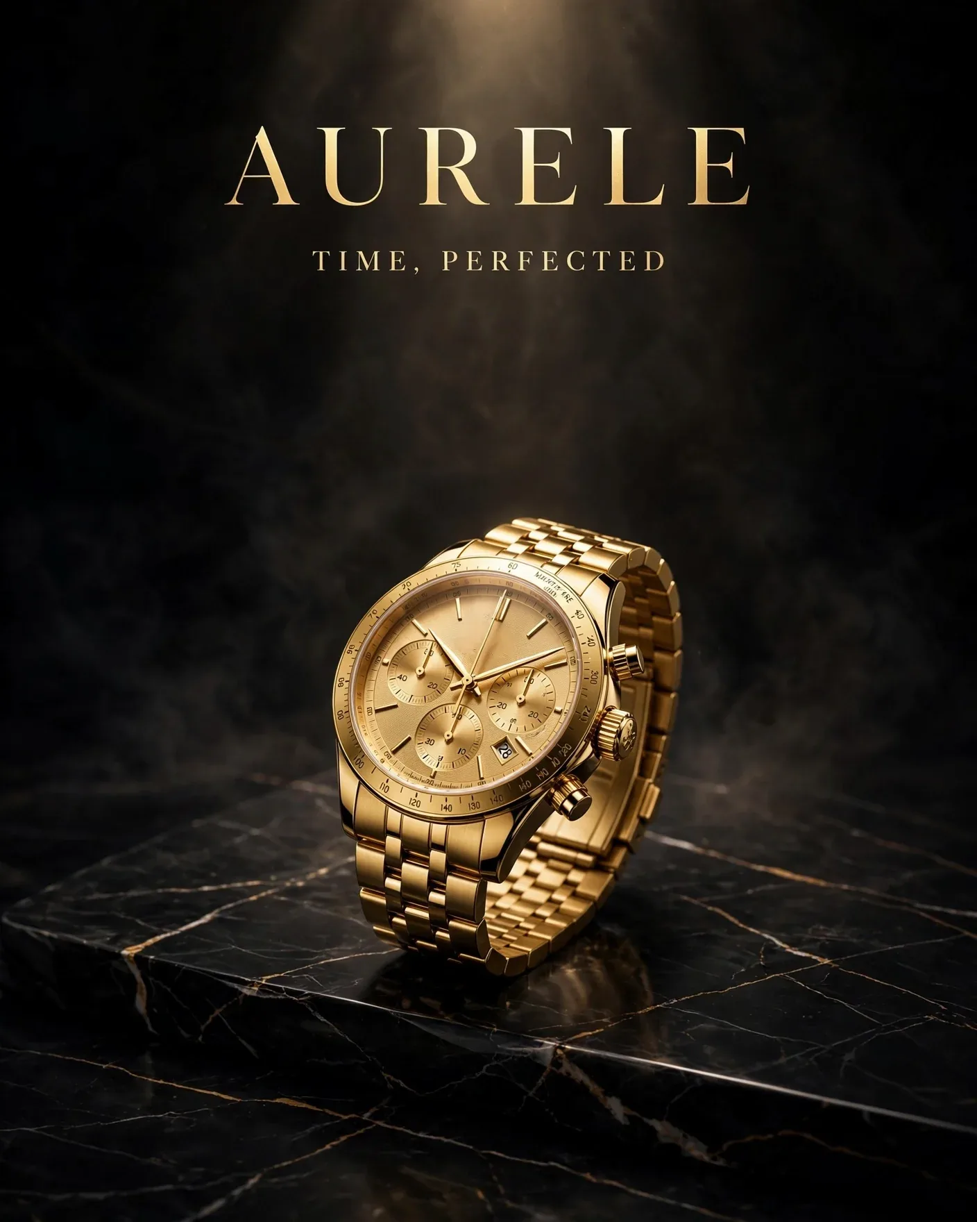 AURELE Luxury Watch Poster — Editable AI Prompt