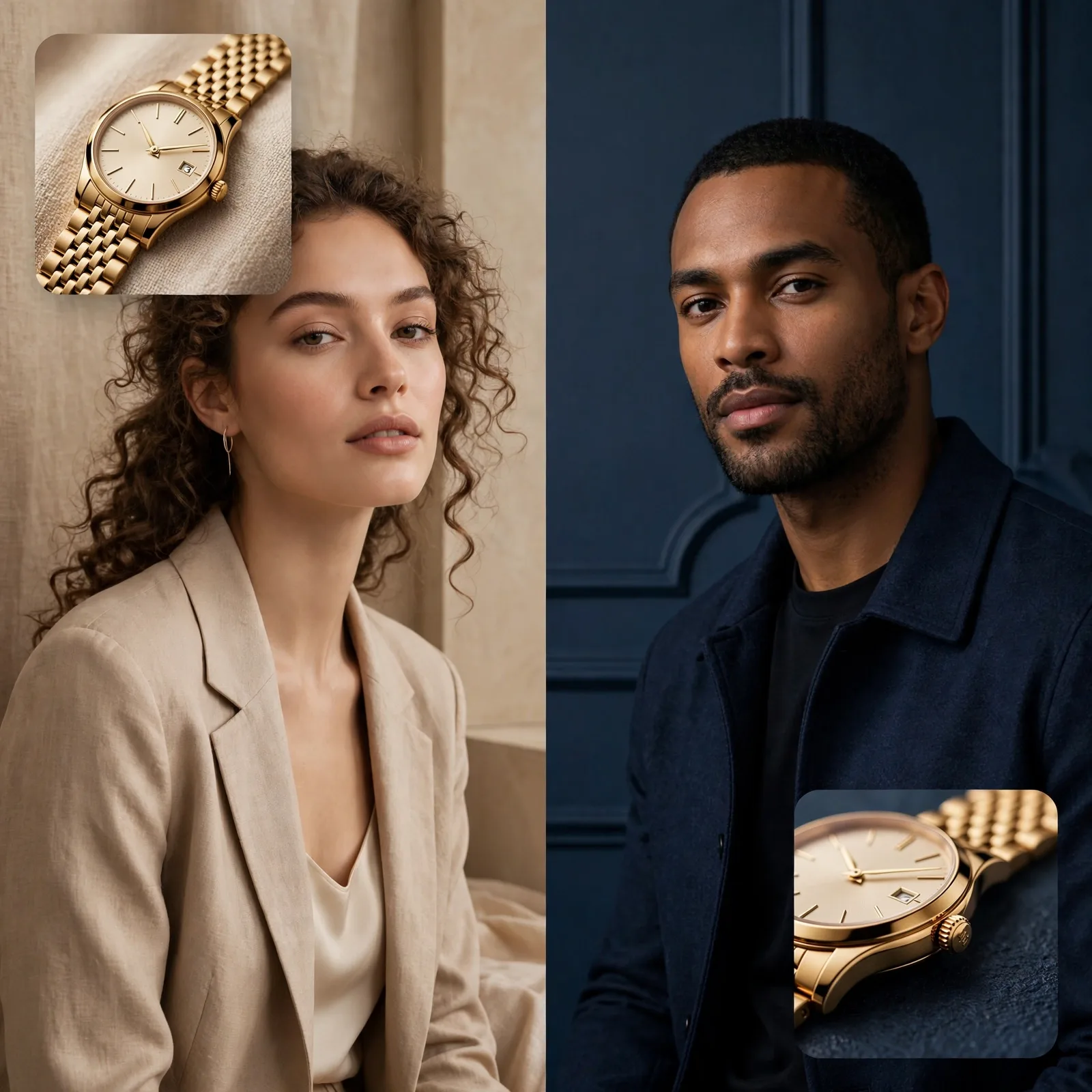 Luxury Watch Split-Panel Campaign Prompt — Dual Editorial