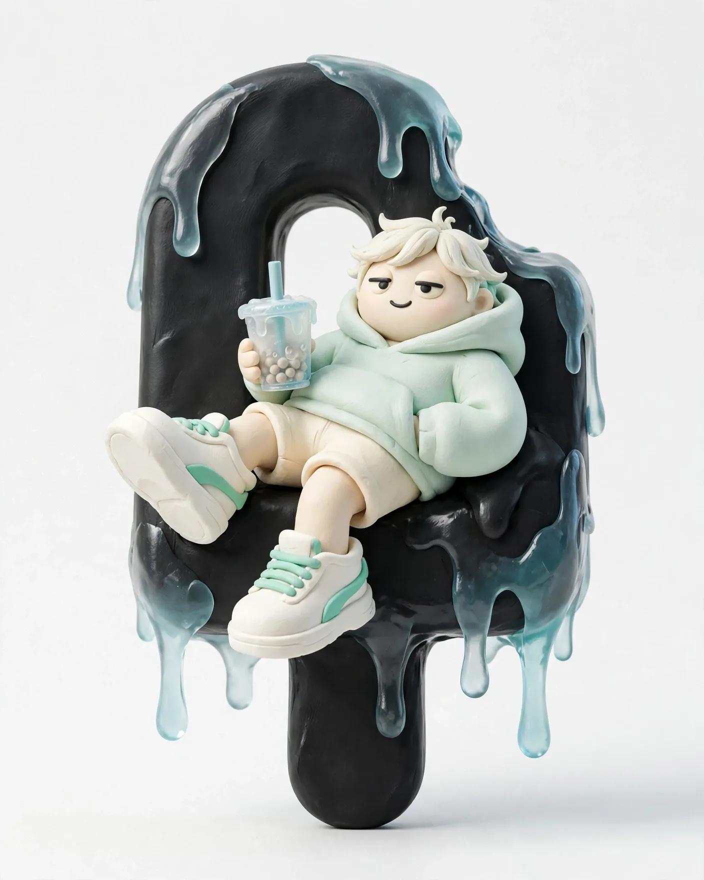 Claymation Typography Chill Poster Prompt