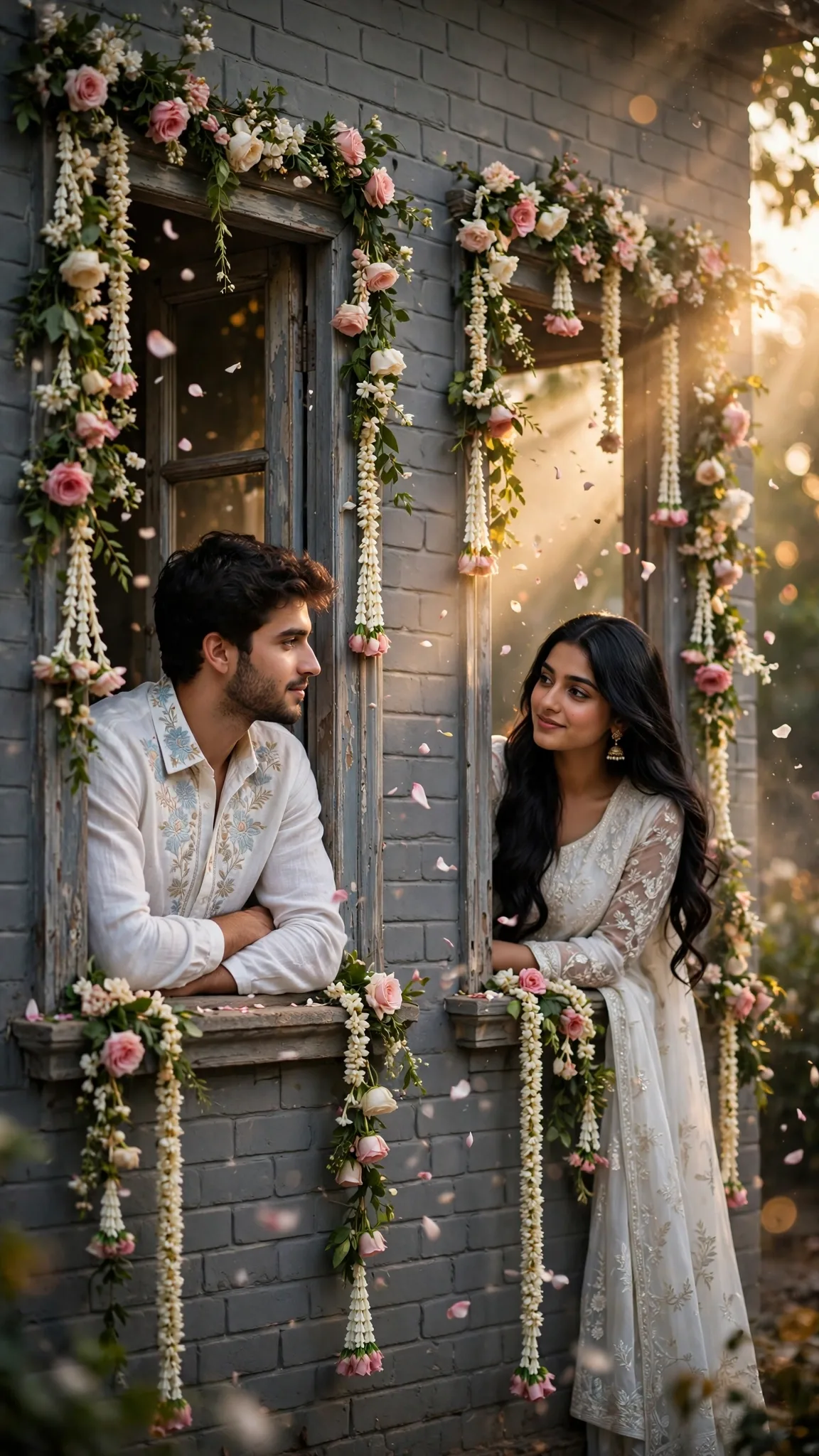 Romantic Couple Portrait at Heritage Windows