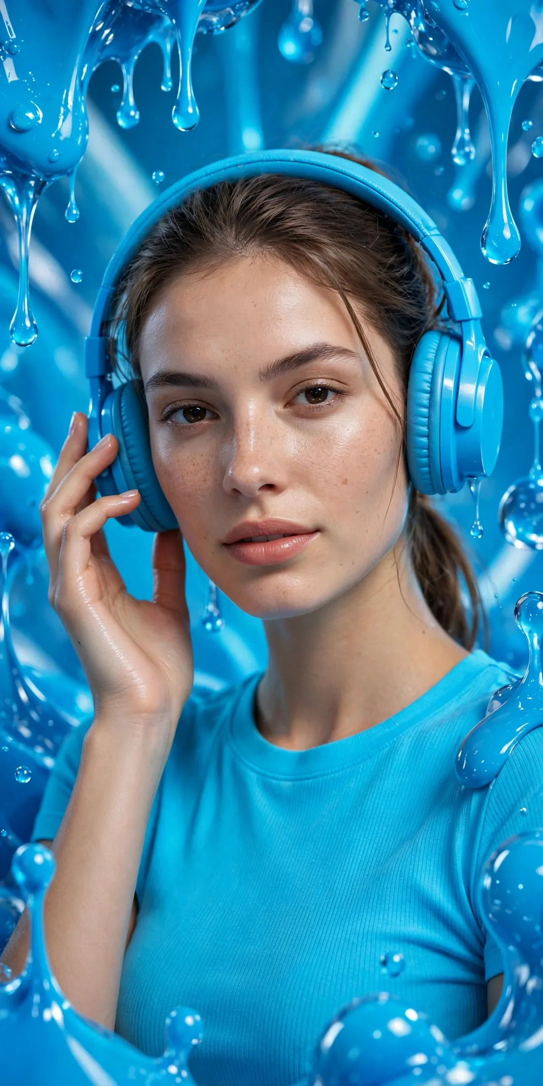 Neon Headphone Fashion Campaign Poster Prompt