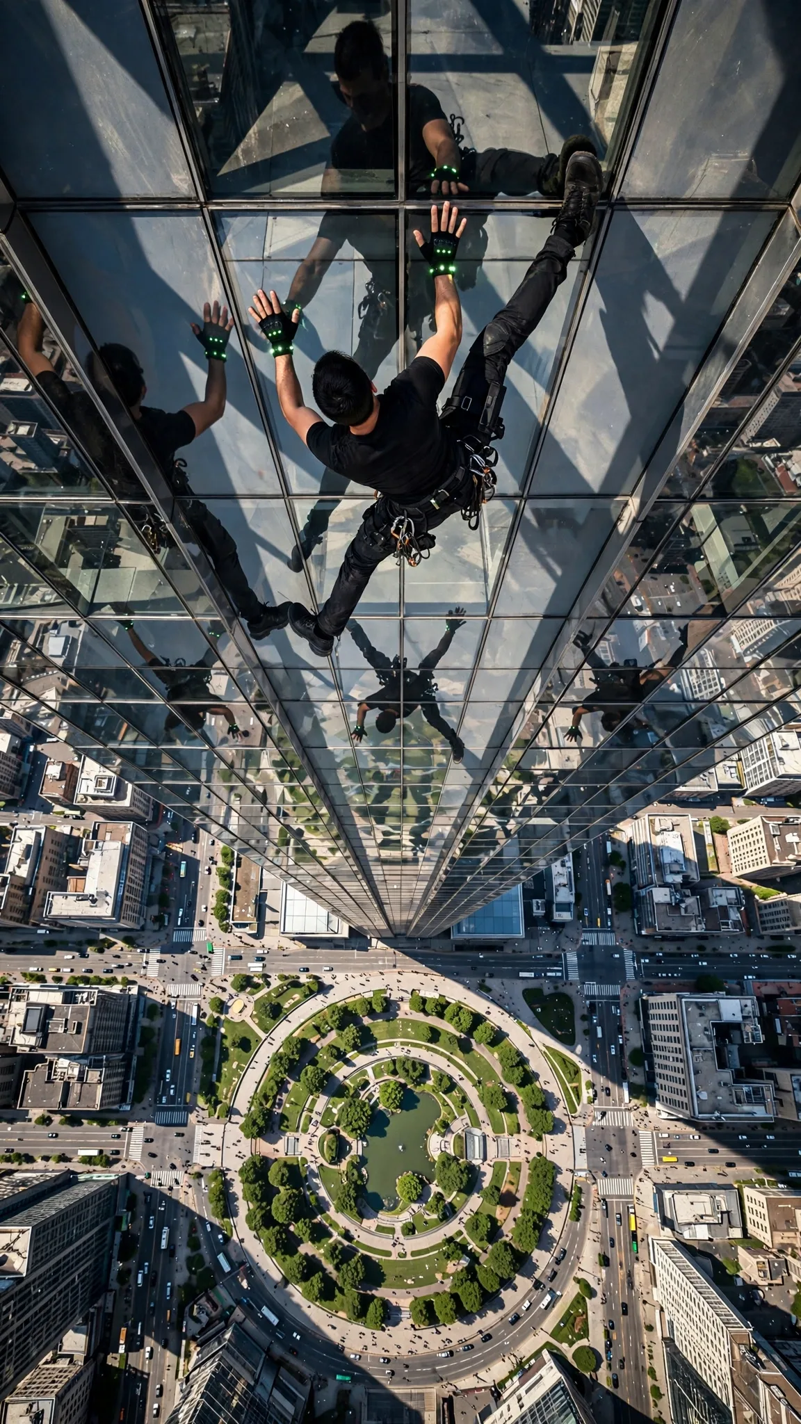 Skyscraper Climbing Action Prompt — Cinematic Vertigo from Above