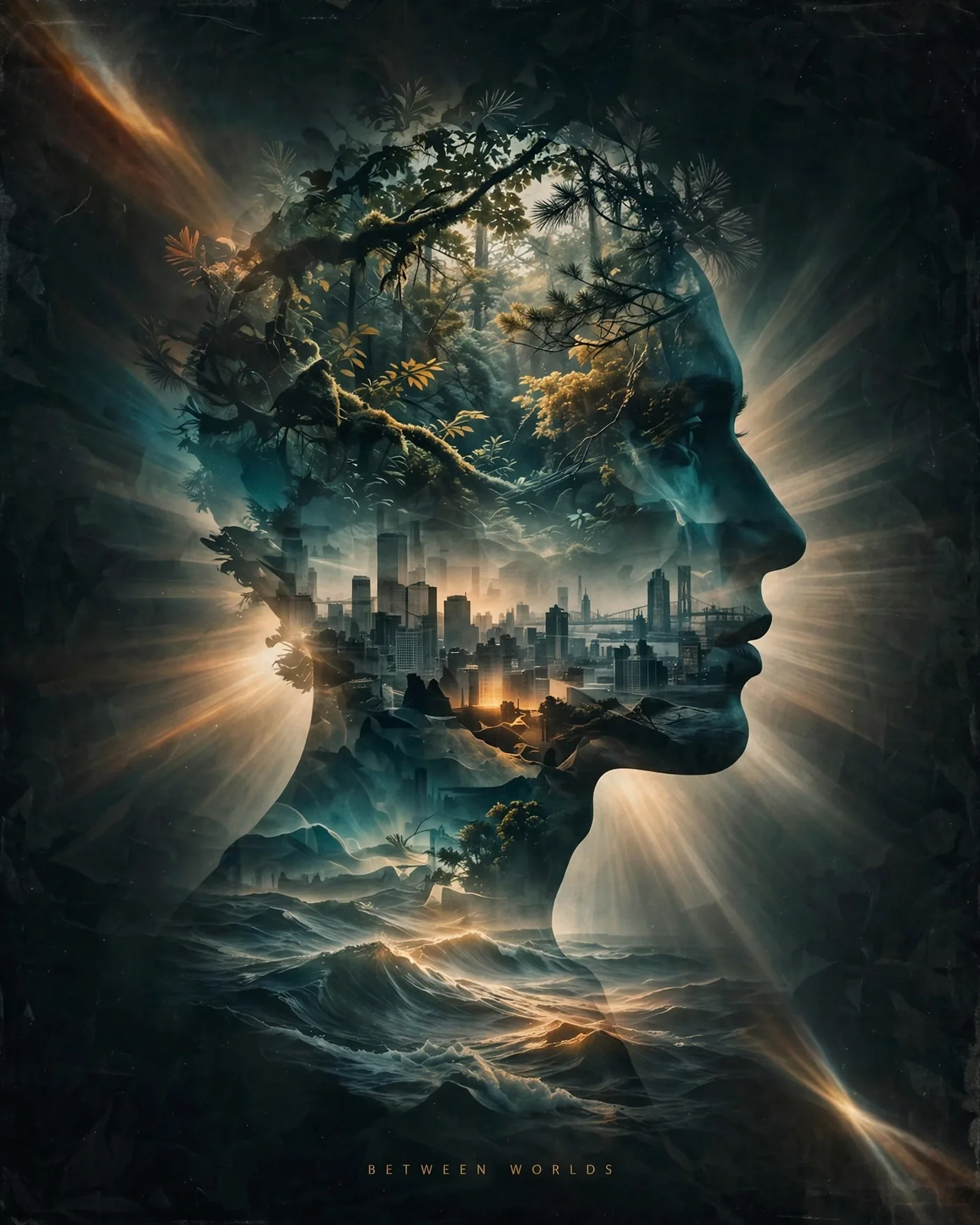 Double-Exposure Collage Poster Prompt — Photographic Template