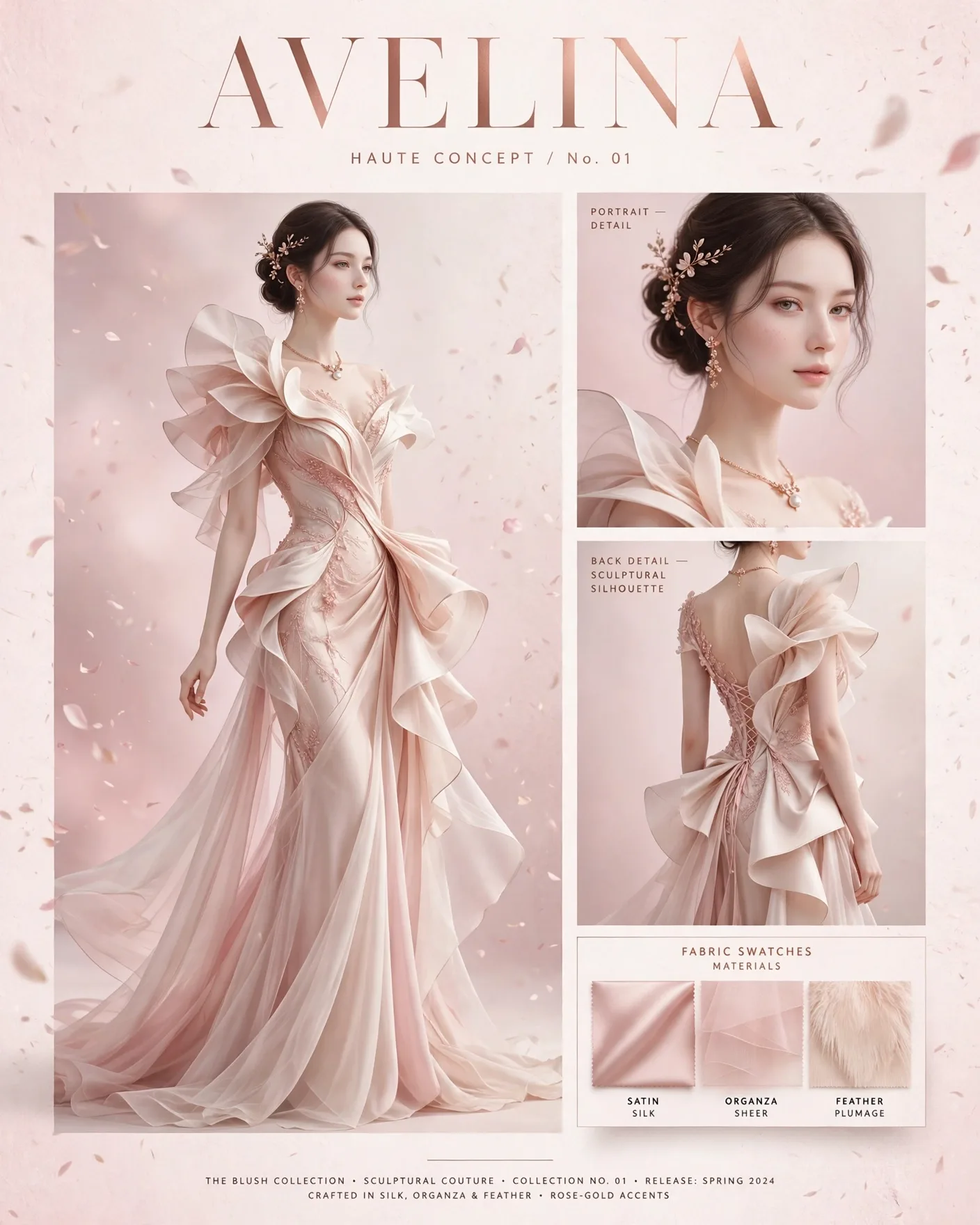 Luxury Pink Character Concept Poster Prompt — Editorial Profile
