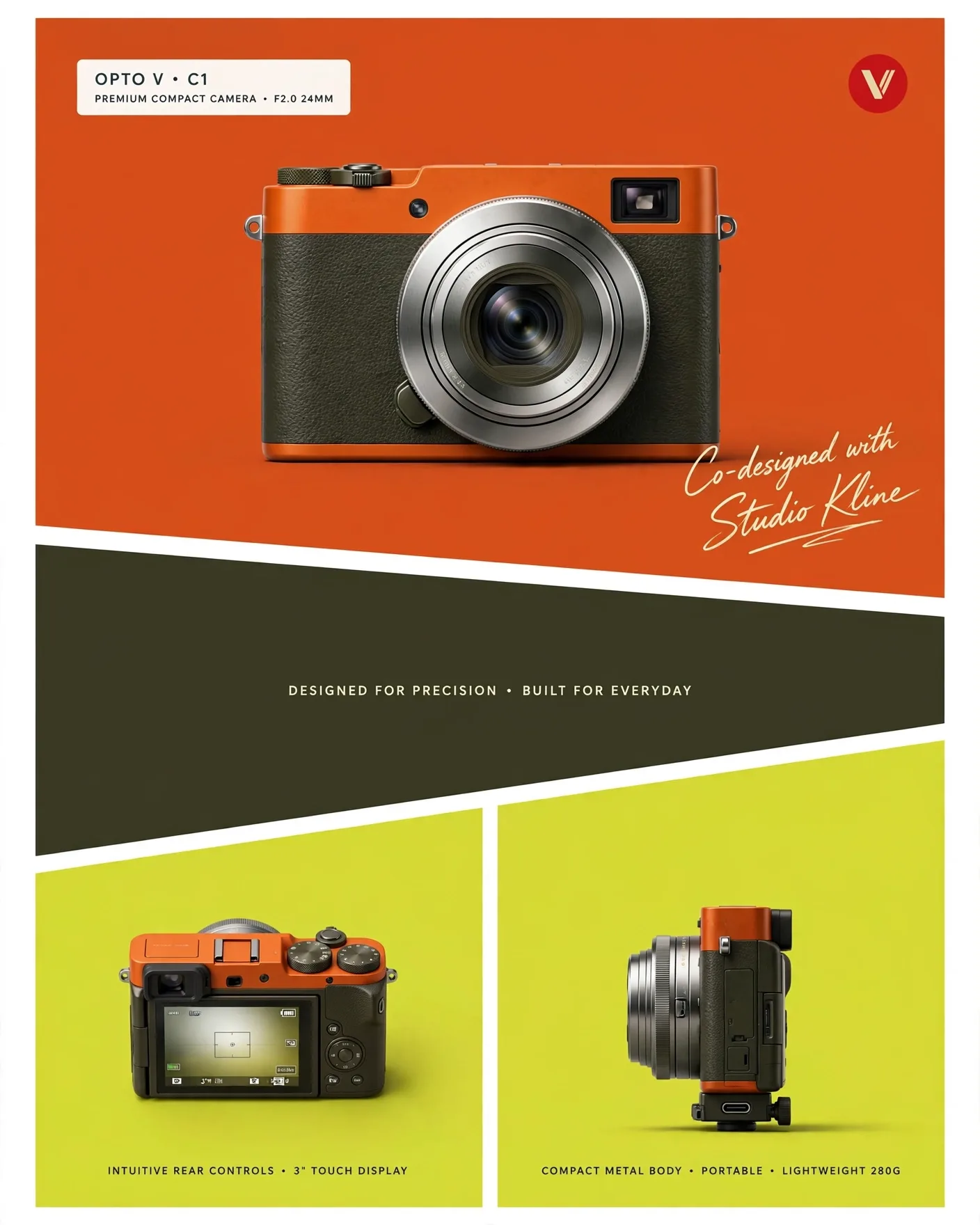 Premium Compact Camera Flagship Campaign Board Prompt