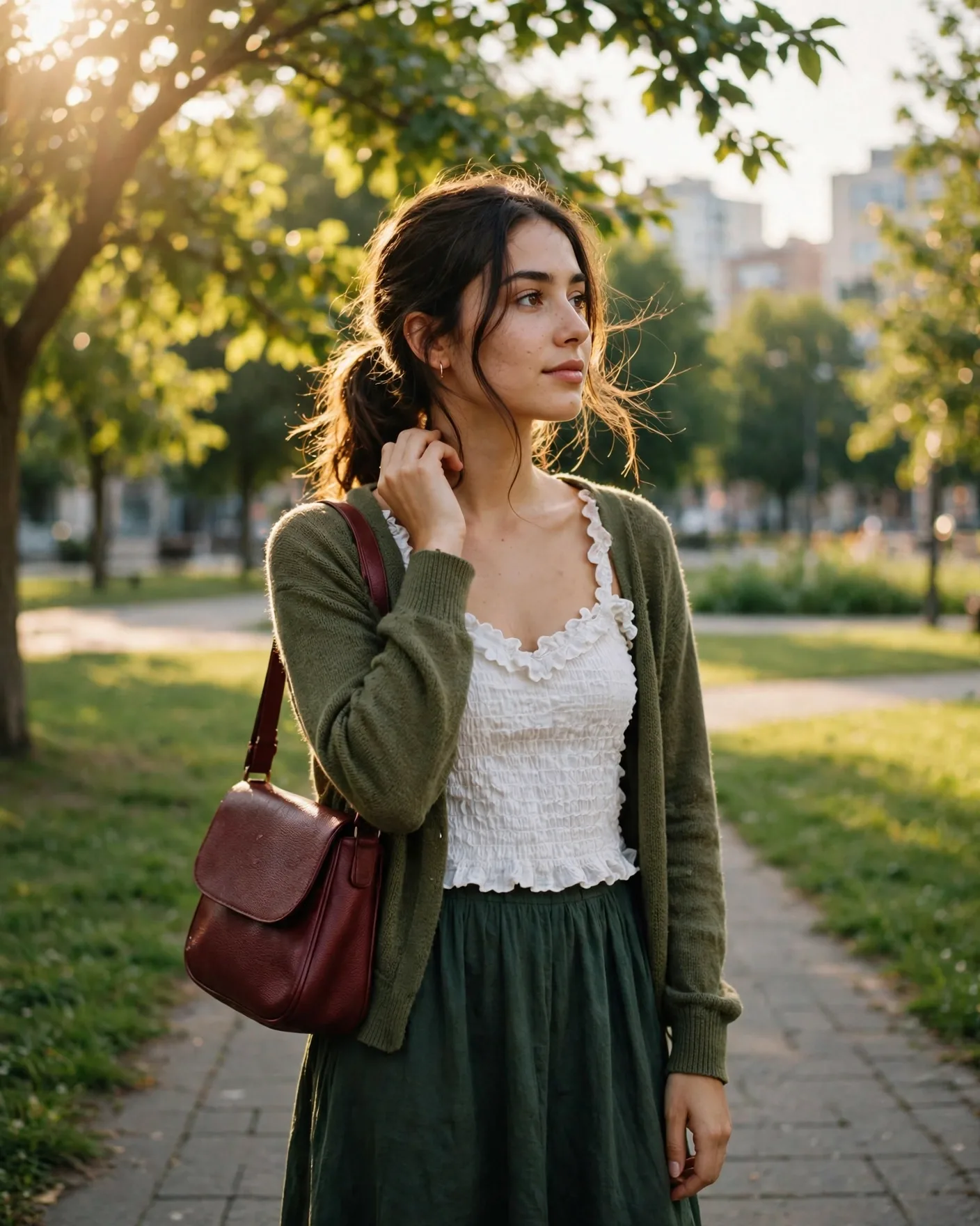 Candid Urban Park Lifestyle Portrait Prompt