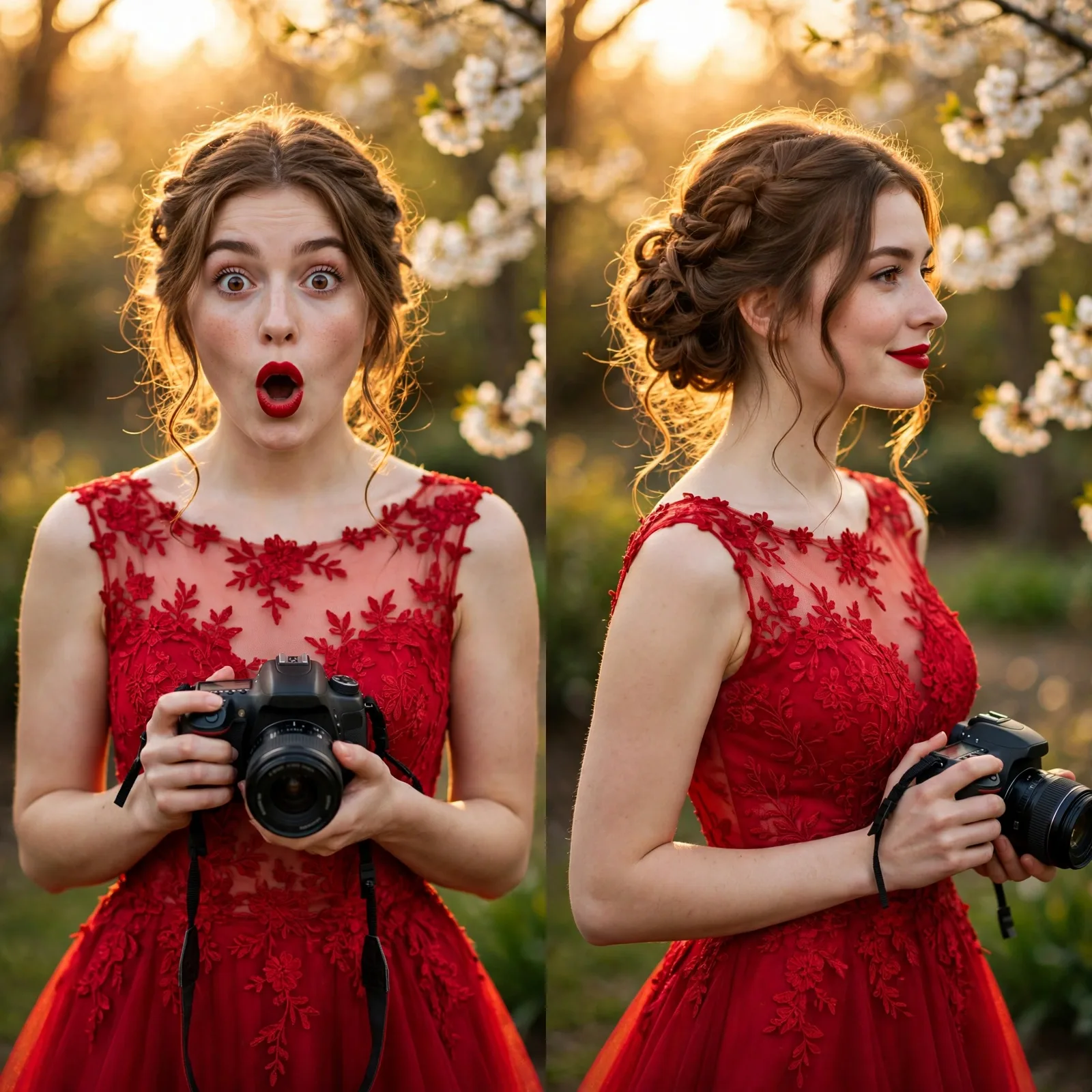 Dual-Expression Diptych Portrait Prompt (Golden Hour)