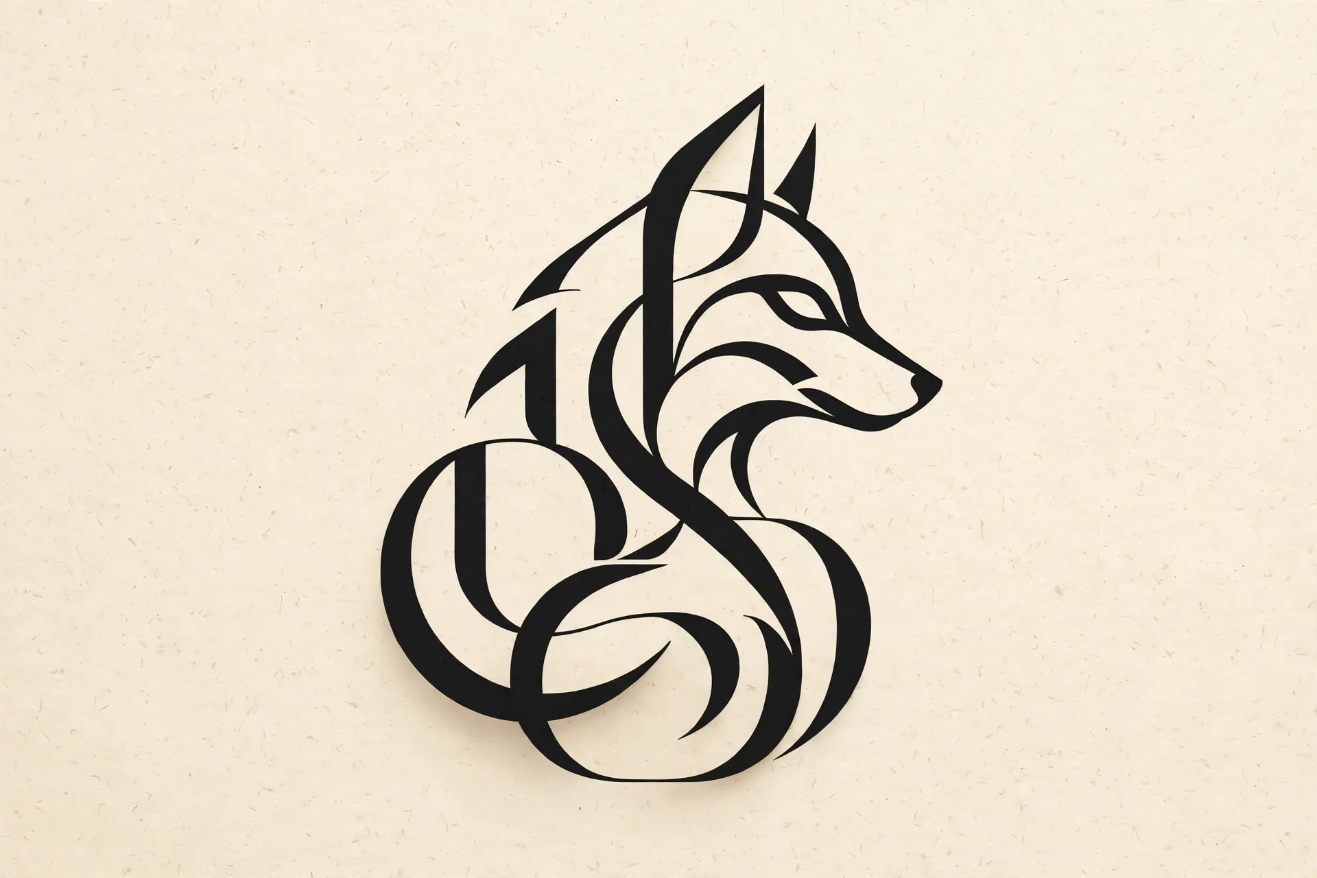 Typography Animal-Silhouette Logo Prompt