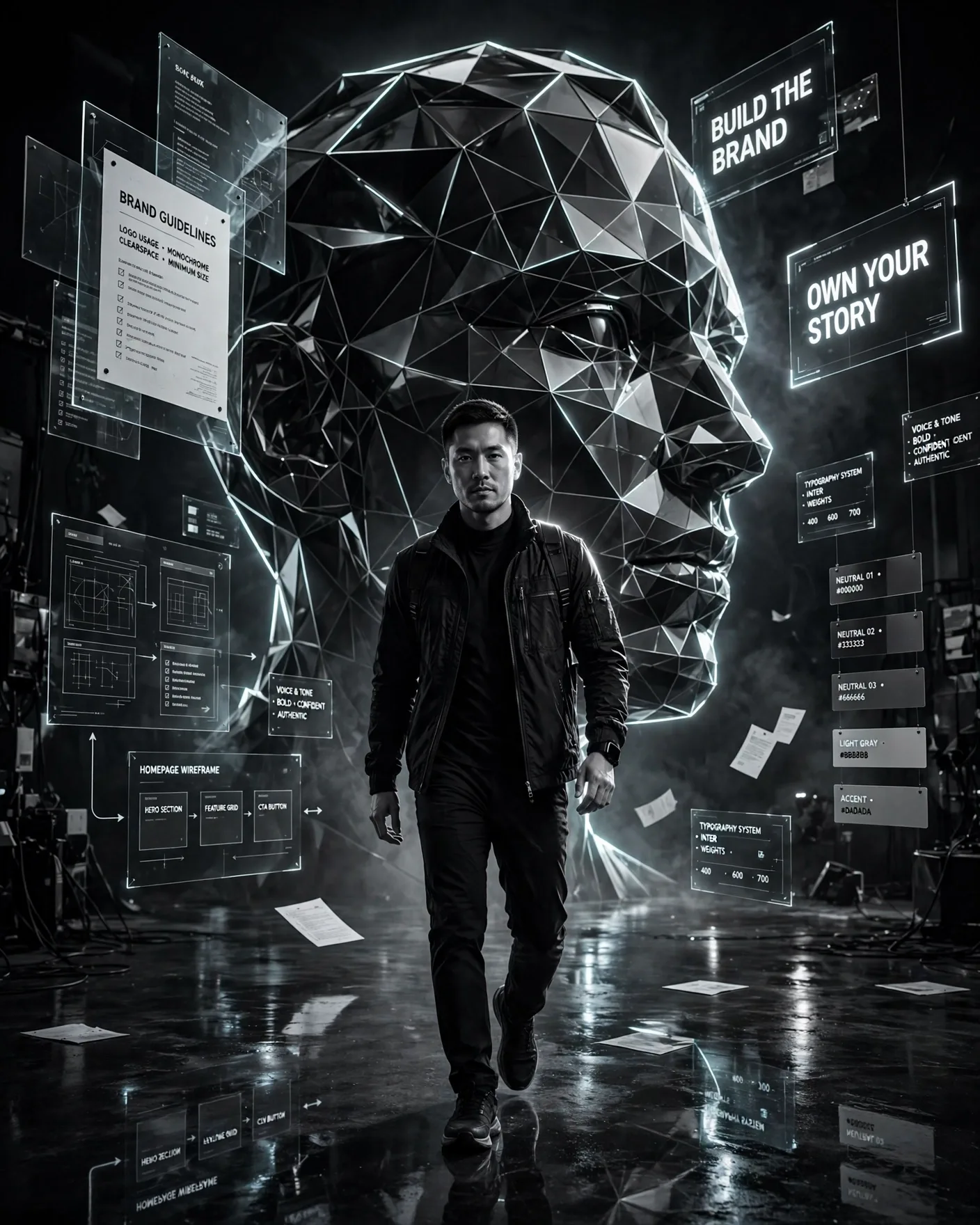 Futuristic Personal Brand Studio Portrait Prompt