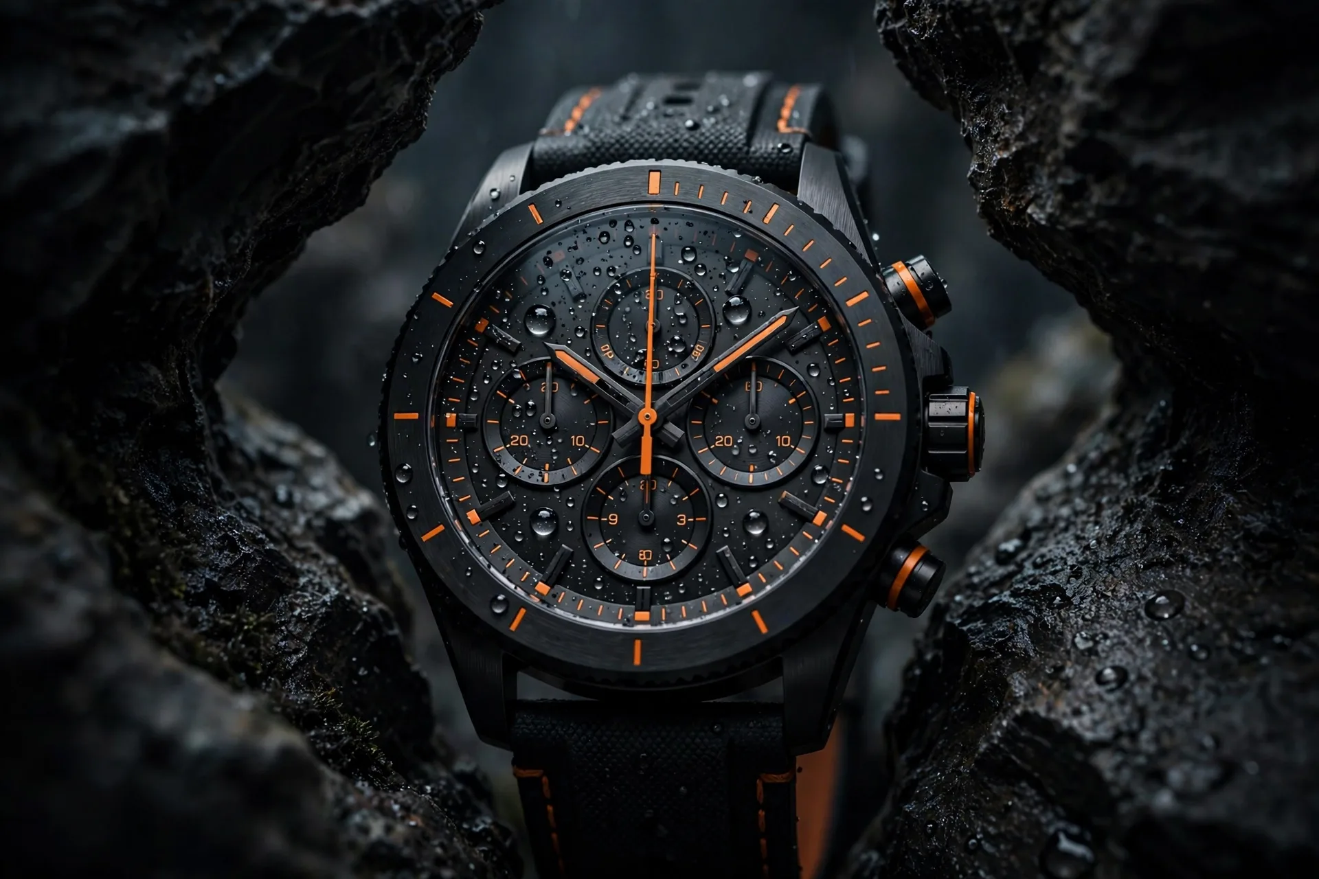 Rugged Chronograph Rock Formation Ad Prompt
