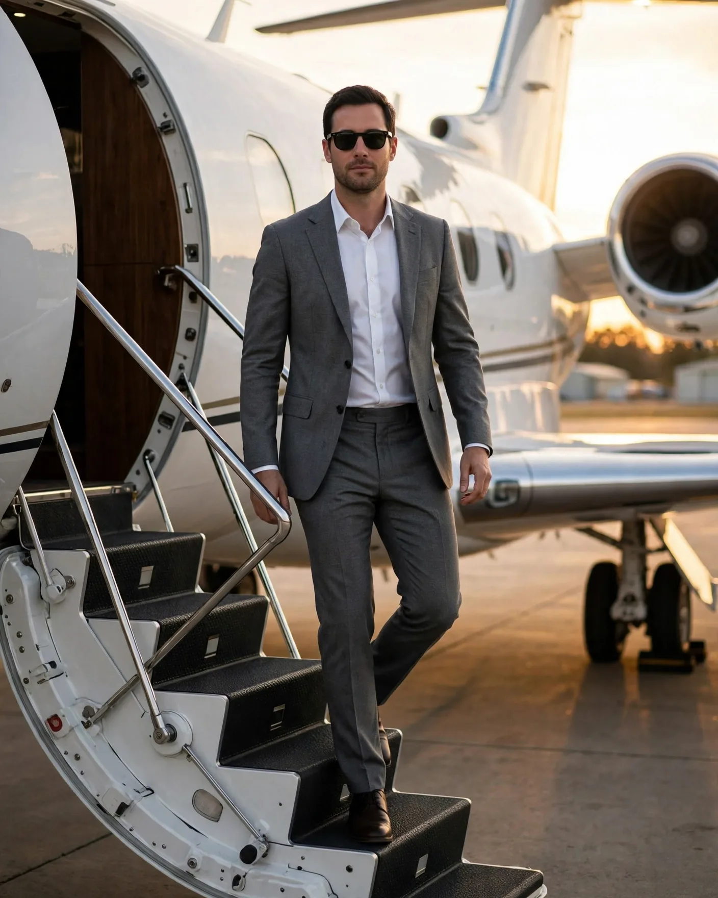 Private Jet Luxury Travel Portrait Face Swap Editable AI Prompt