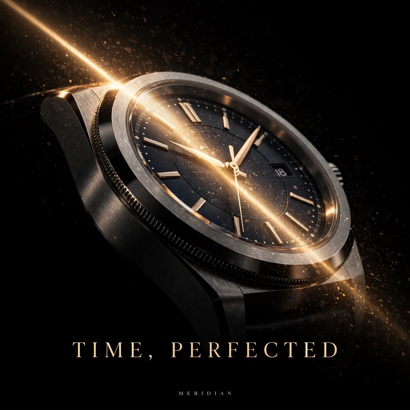 Luxury Watch Macro Ad Prompt — Dark Dramatic Product Shot (1:1)