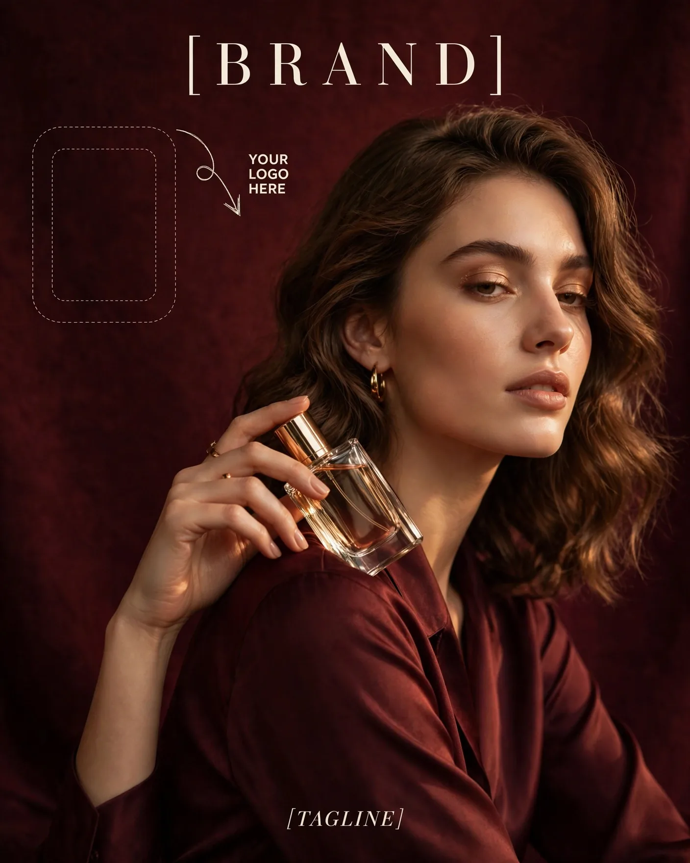 Celebrity Editorial Perfume Ad Poster Fashion Magazine Campaign Editable AI Prompt