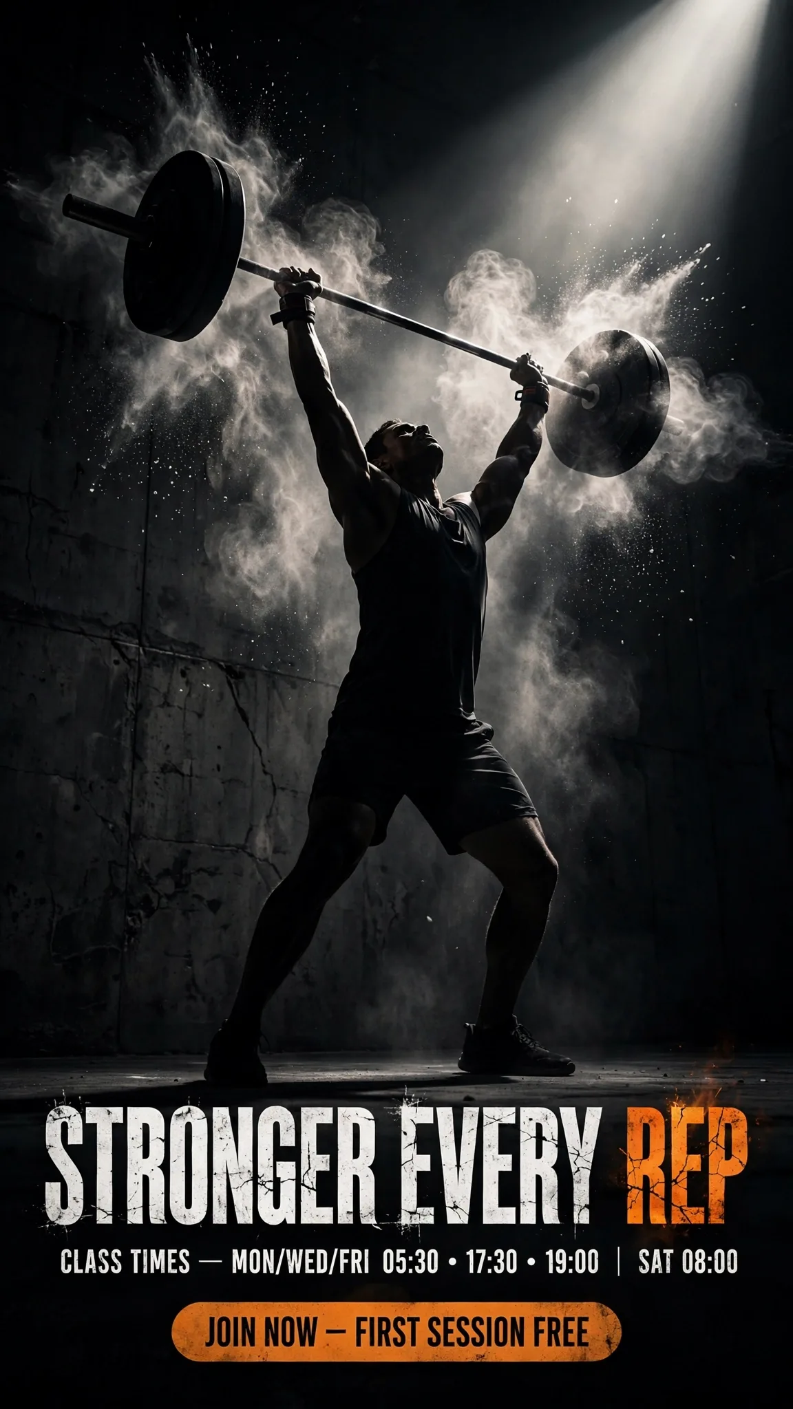 Gym Motivation Poster Prompt — Gritty Fitness Workout Design