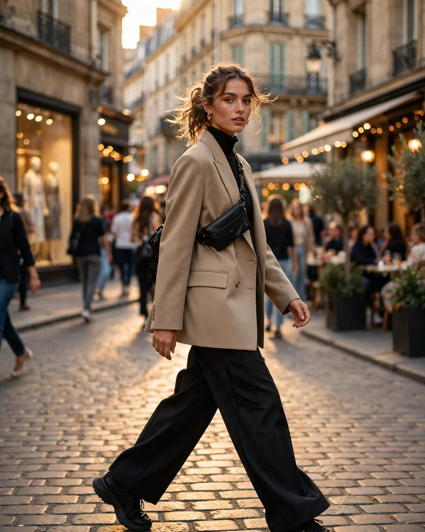 Street-Style Fashion Editorial Poster Prompt — Golden Hour City