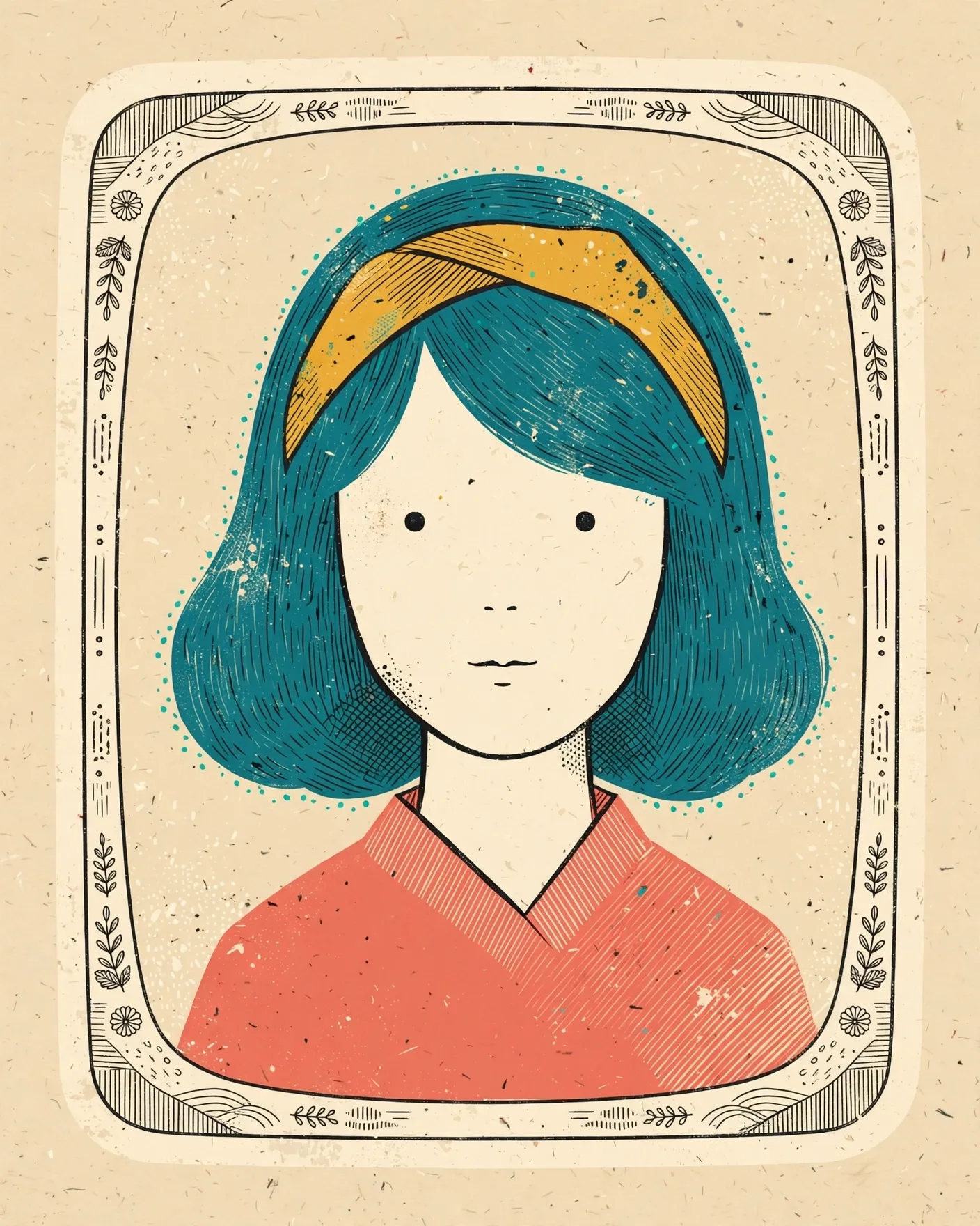 Risograph Poster Prompt — Flat Folk-Art Print from Any Photo