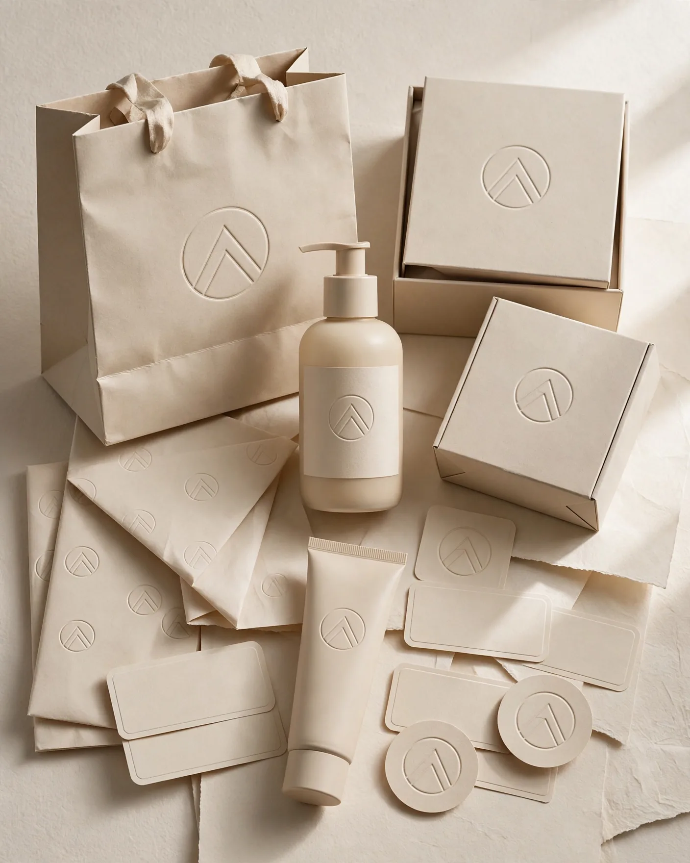Brand Packaging System Showcase — Full Identity Display Poster Prompt