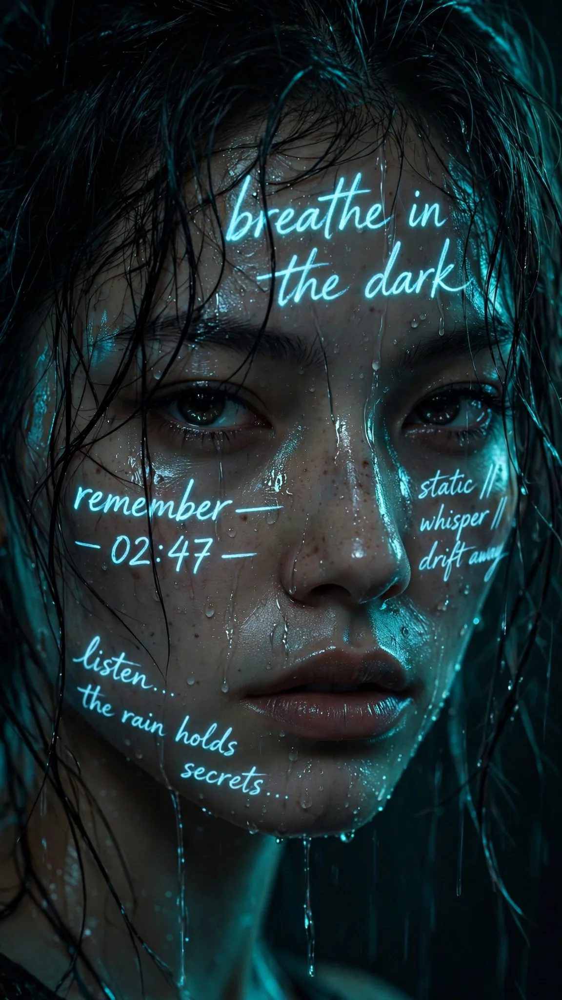 Neon Noir Rain Portrait Prompt