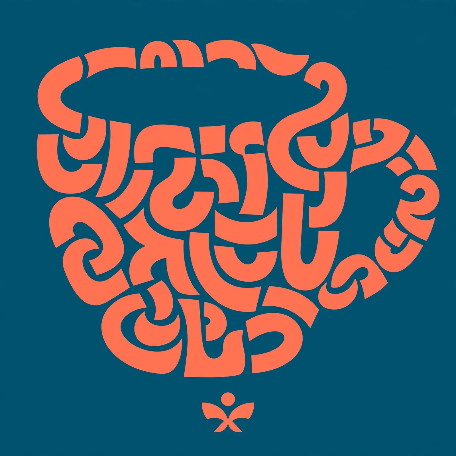 Typographic Shape Lettering Illustration Prompt