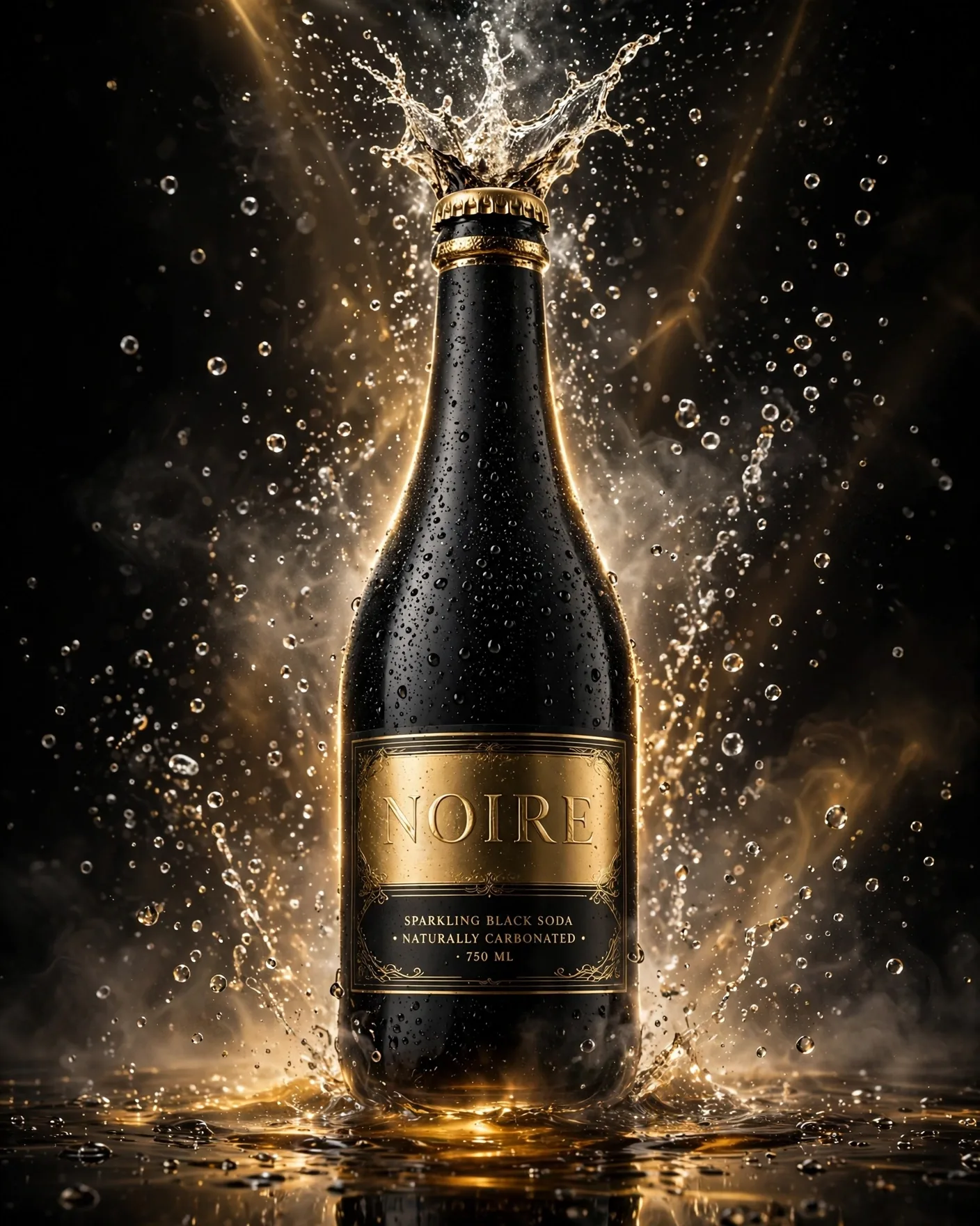 Luxury Black Soda Product Shot Prompt — Cinematic Beverage Ad