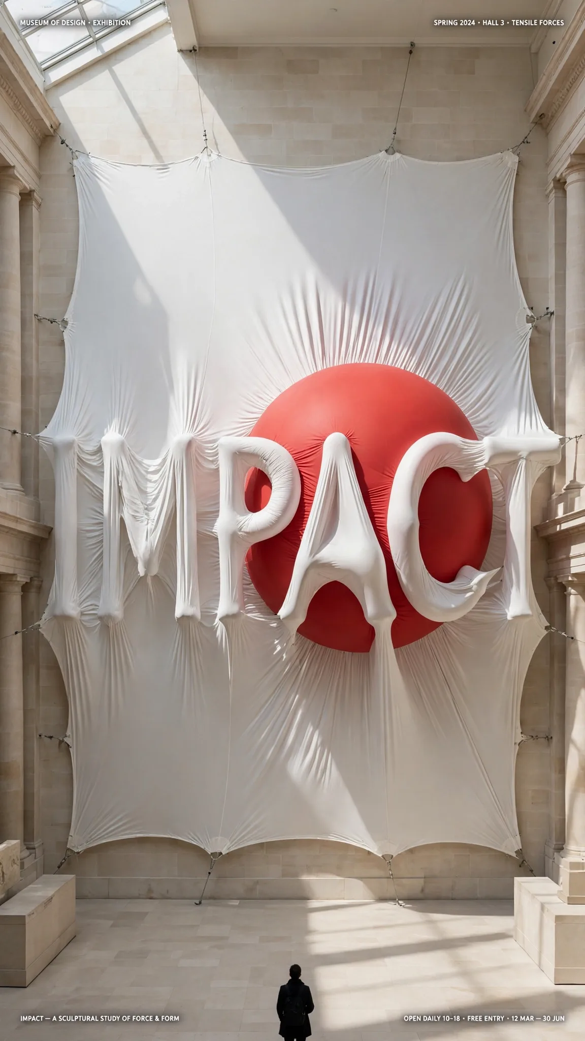 3D Typography Installation Poster Prompt — Words Built as Museum Architecture