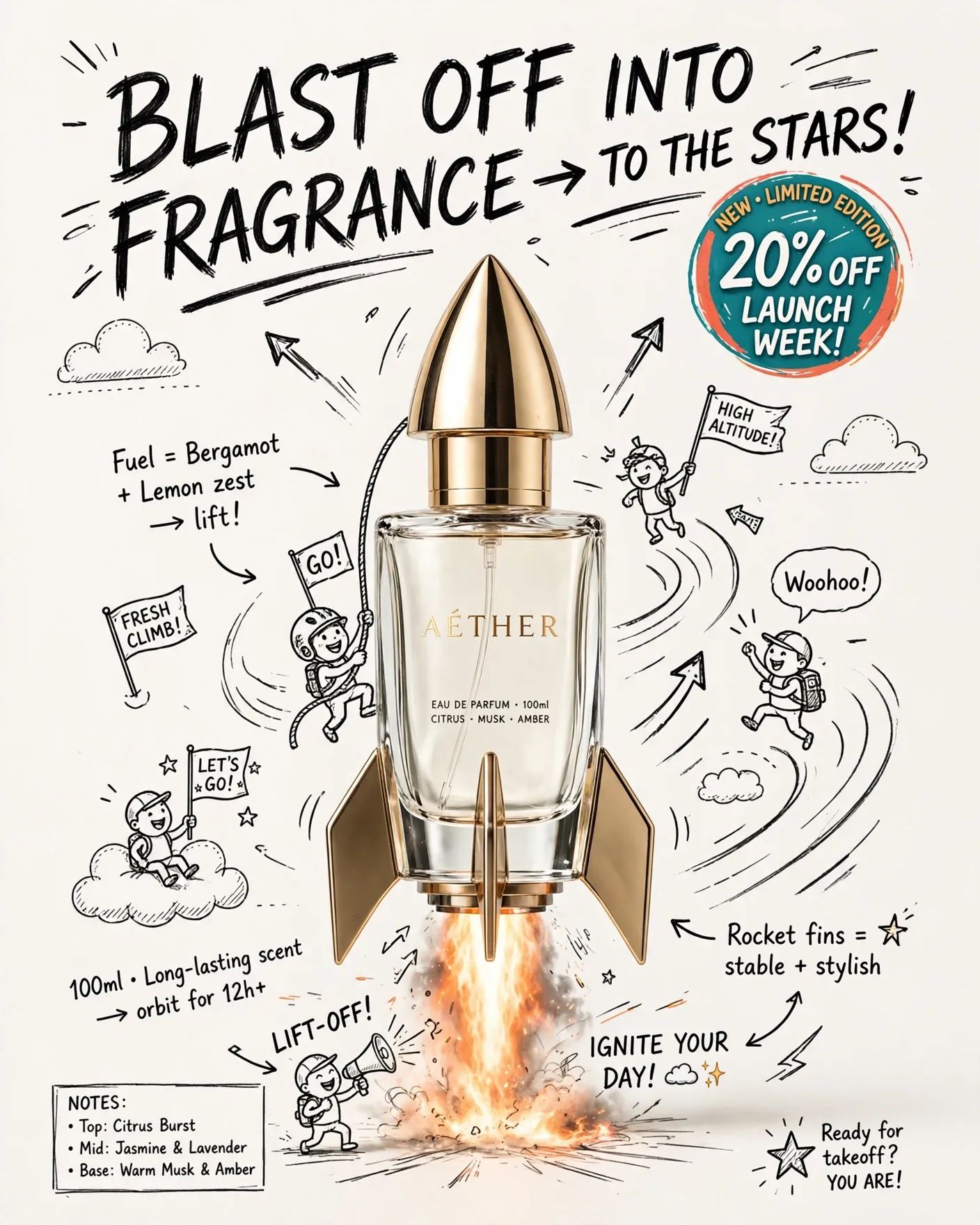 Doodle Ad Poster Prompt — Playful Hand-Drawn Campaign Around Your Product