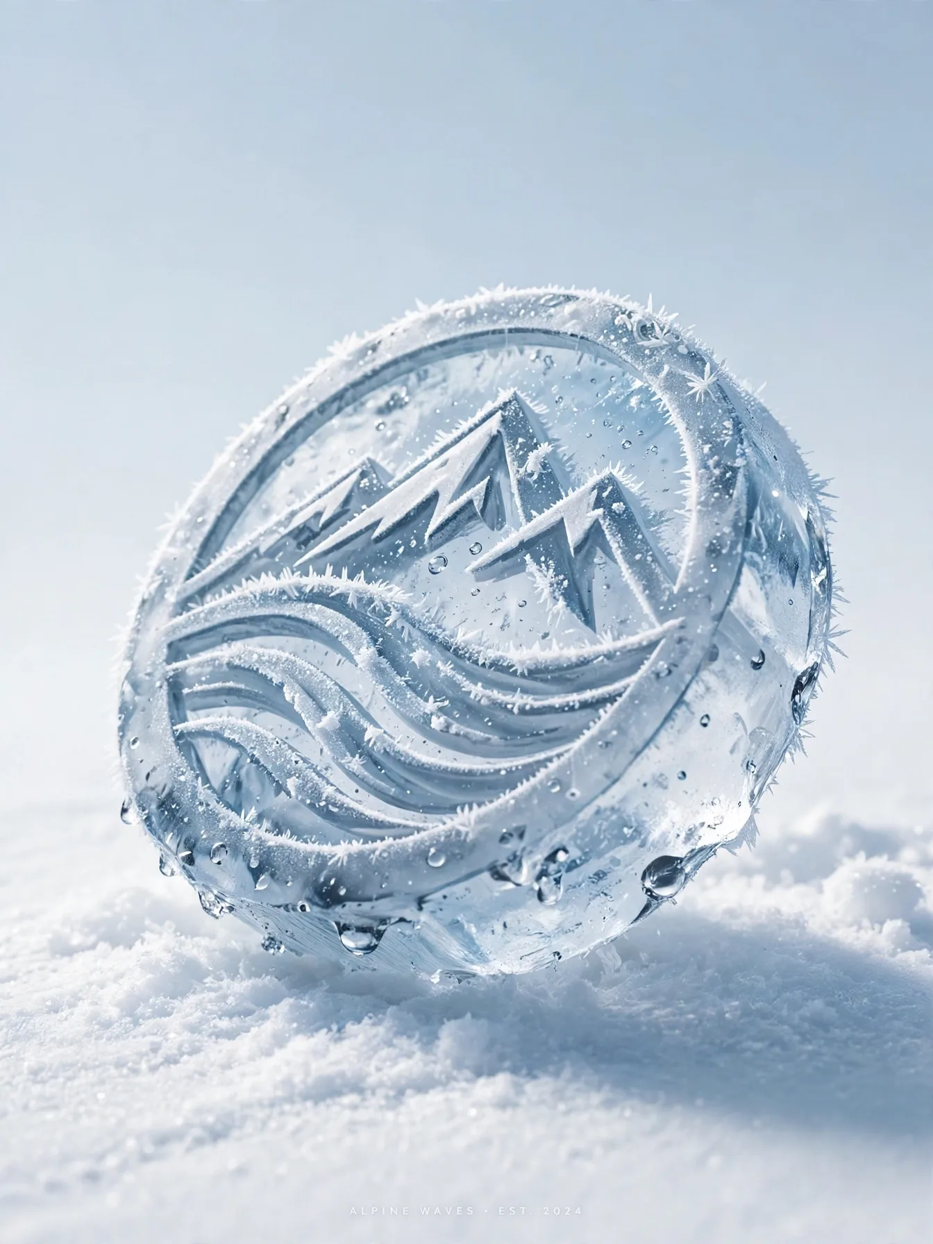 Ice Sculpture 3D Logo Brand Visual Prompt