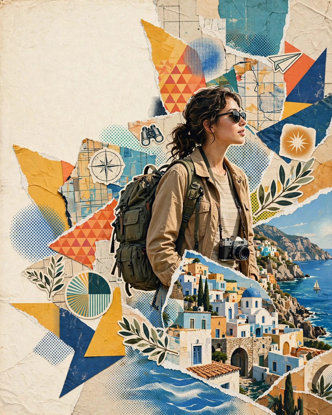 Travel Poster Collage Template Prompt — Visit Anywhere (4:5)