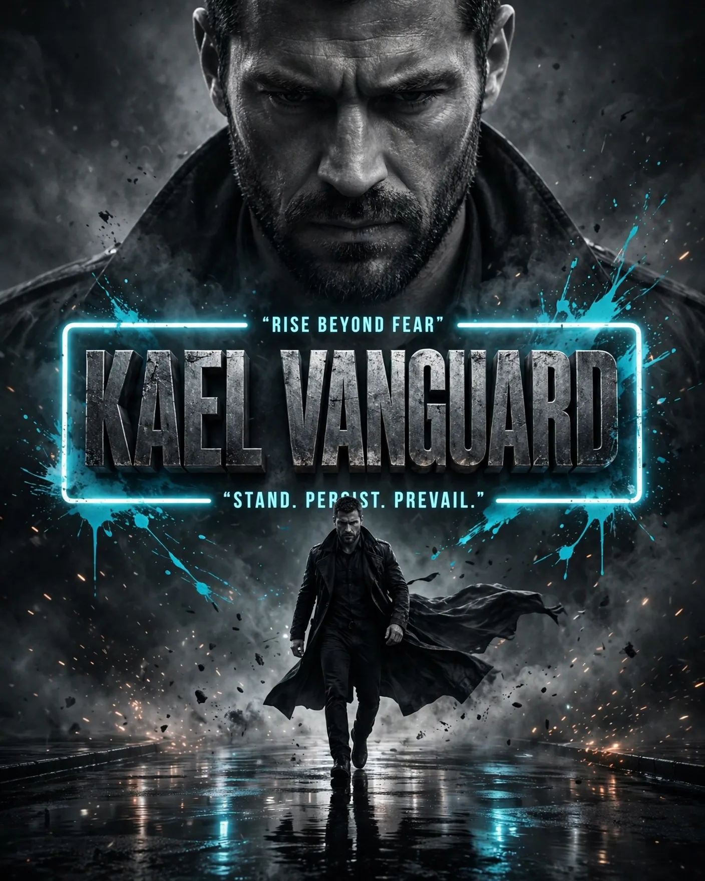 Cinematic Name Poster Prompt Template (Neon 3D Block Letters)