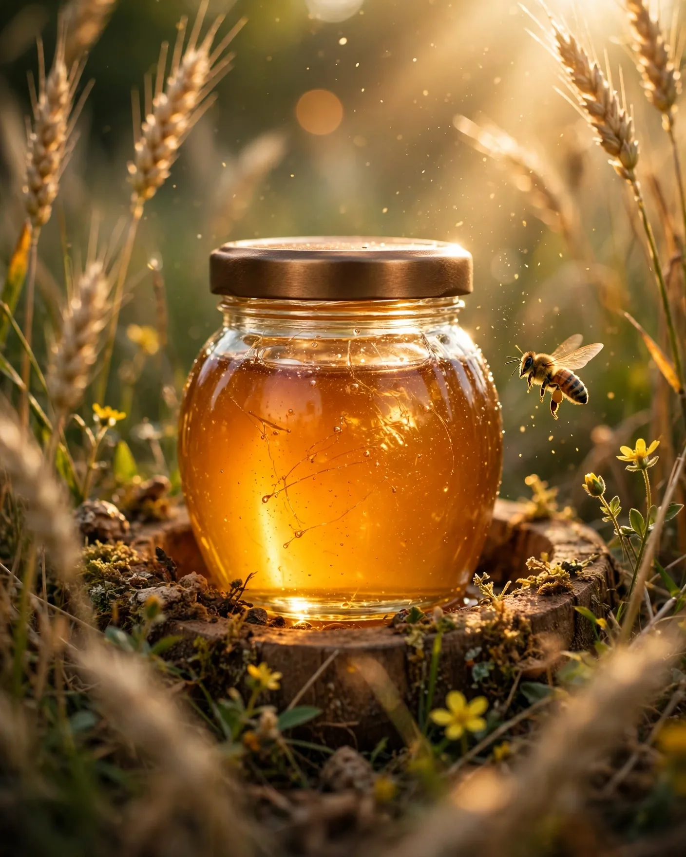 Cinematic Honey Jar Product Ad Prompt