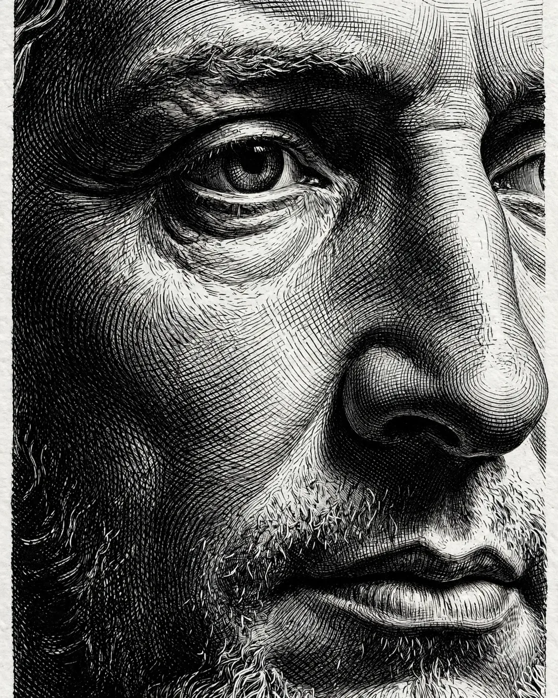 Engraving Line-Art Portrait Prompt — Hyper-Detailed Hatching (4:5)