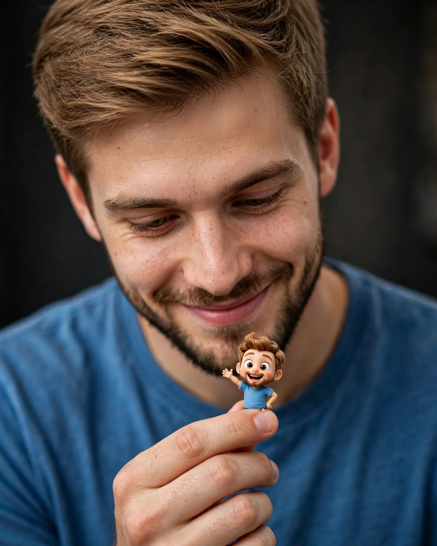 Miniature 3D Character Portrait Prompt — Photorealistic You With a Tiny Cartoon You