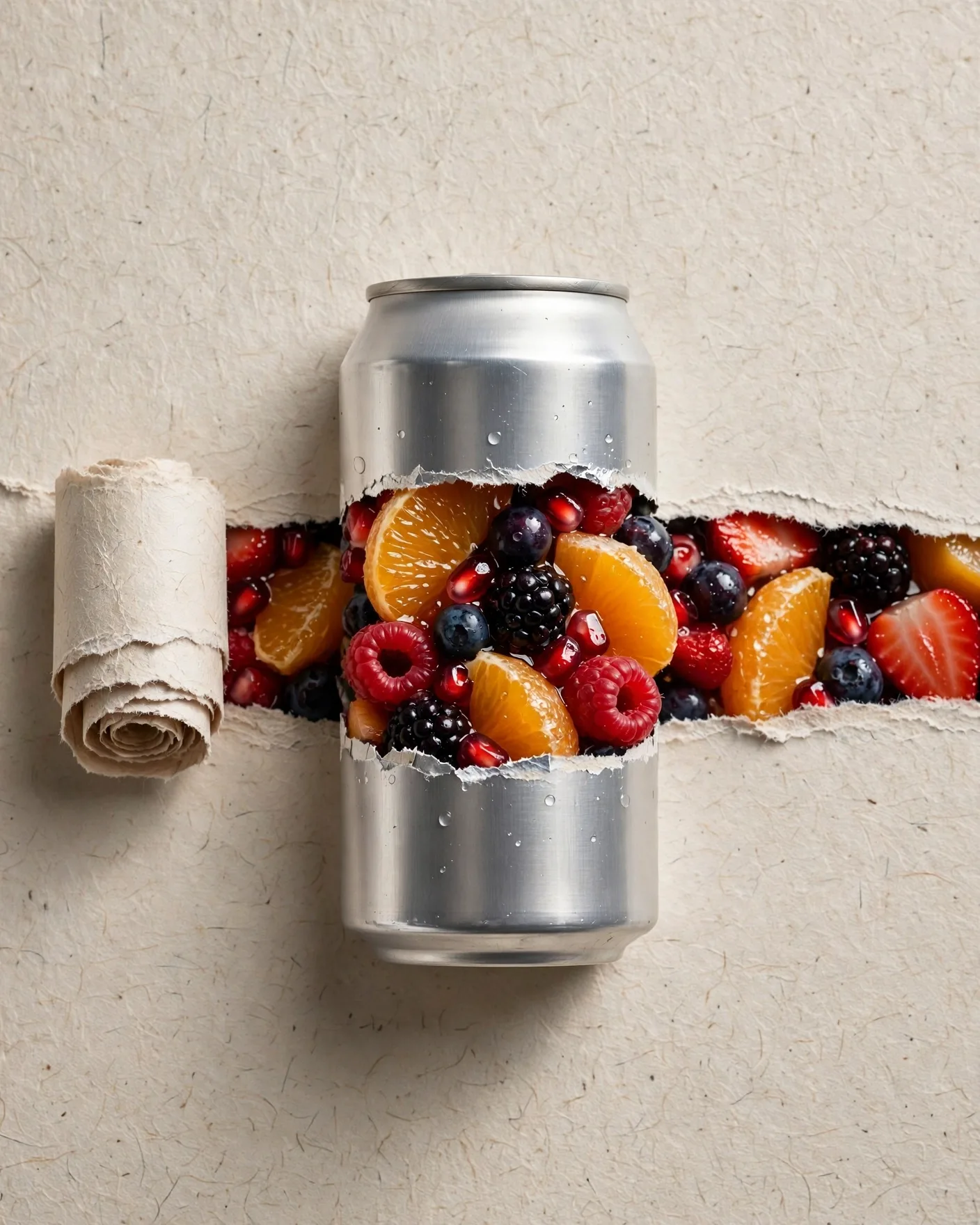Paper-Tear Soda Can Ad Prompt