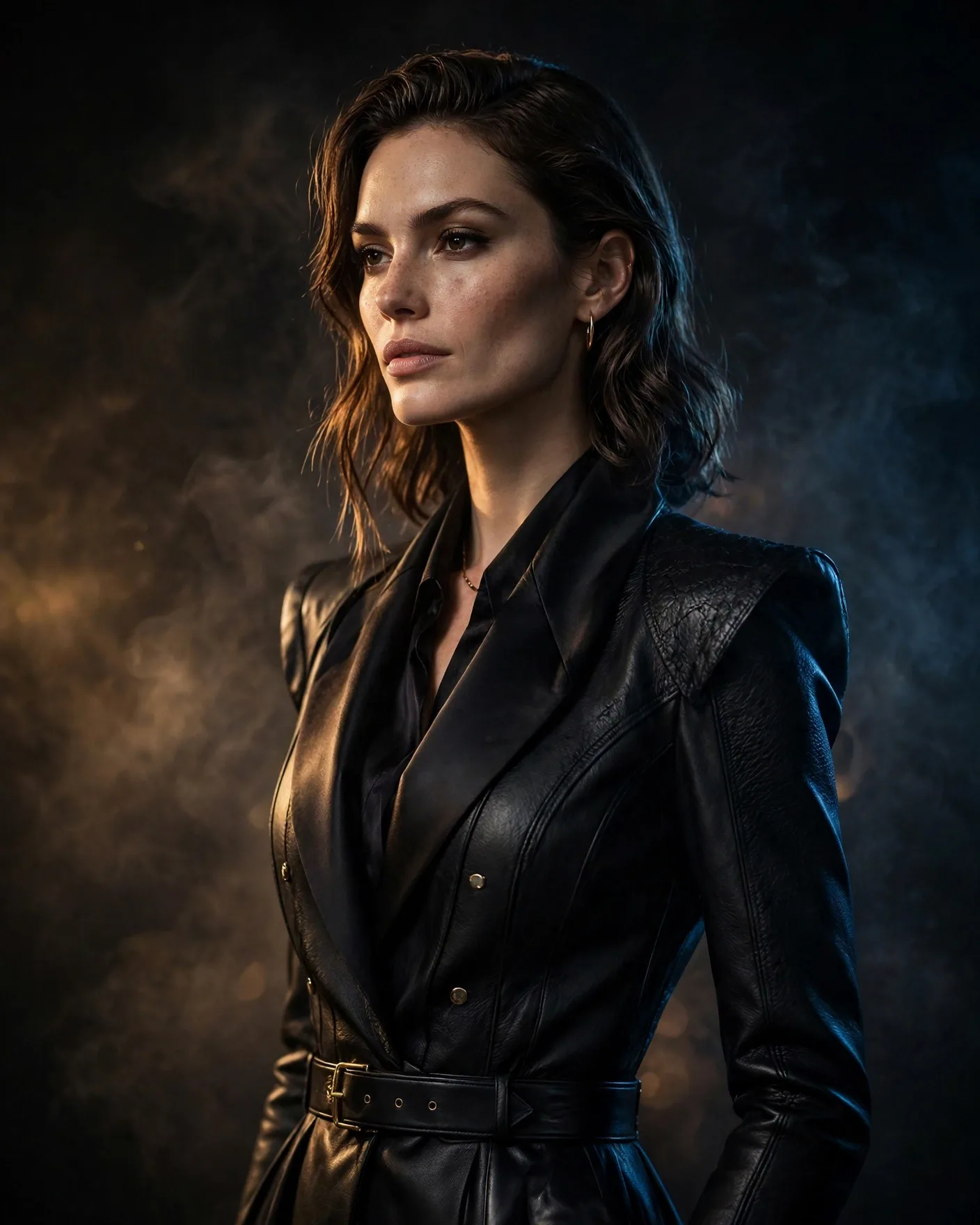 Dark Cinematic Studio Editorial Portrait Prompt