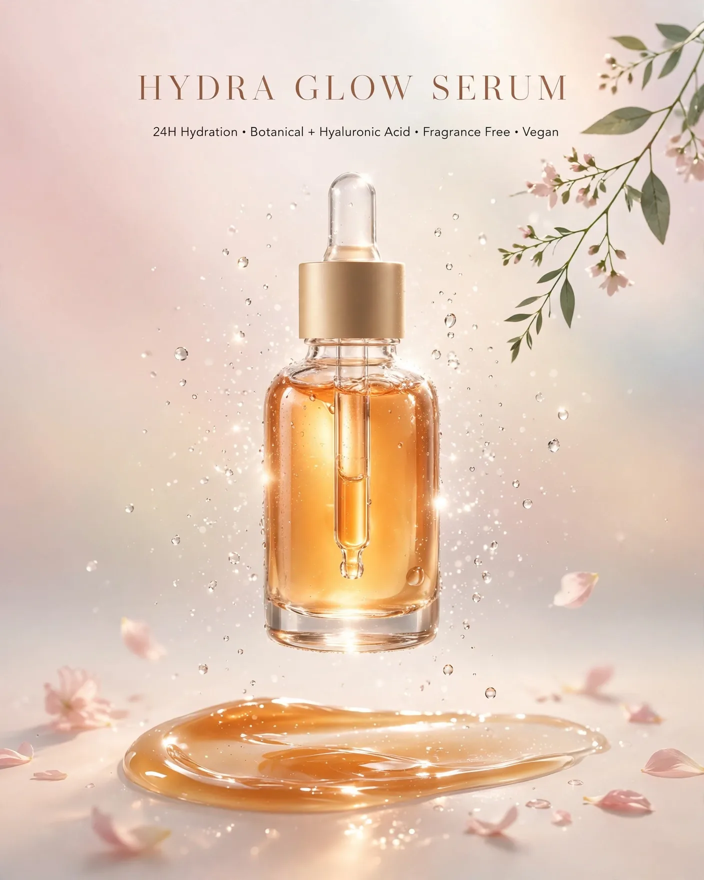 Premium Skincare Serum Ad Prompt — Luxury Beauty Product Poster
