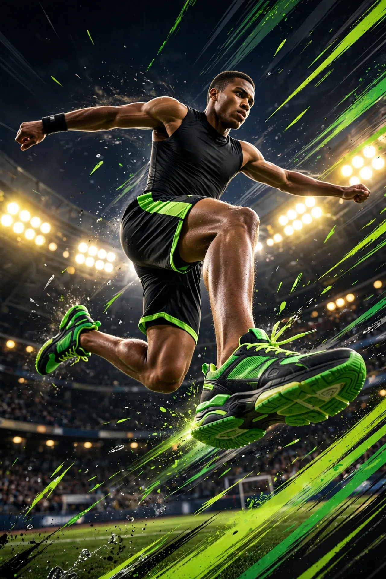 Dynamic Athletic Sneaker Poster Prompt