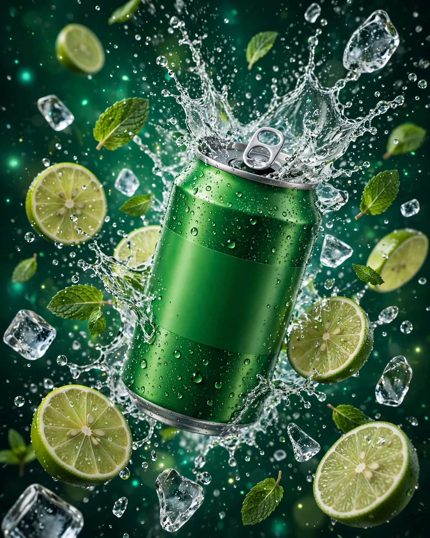 Lime Soda Can Explosion Commercial Prompt