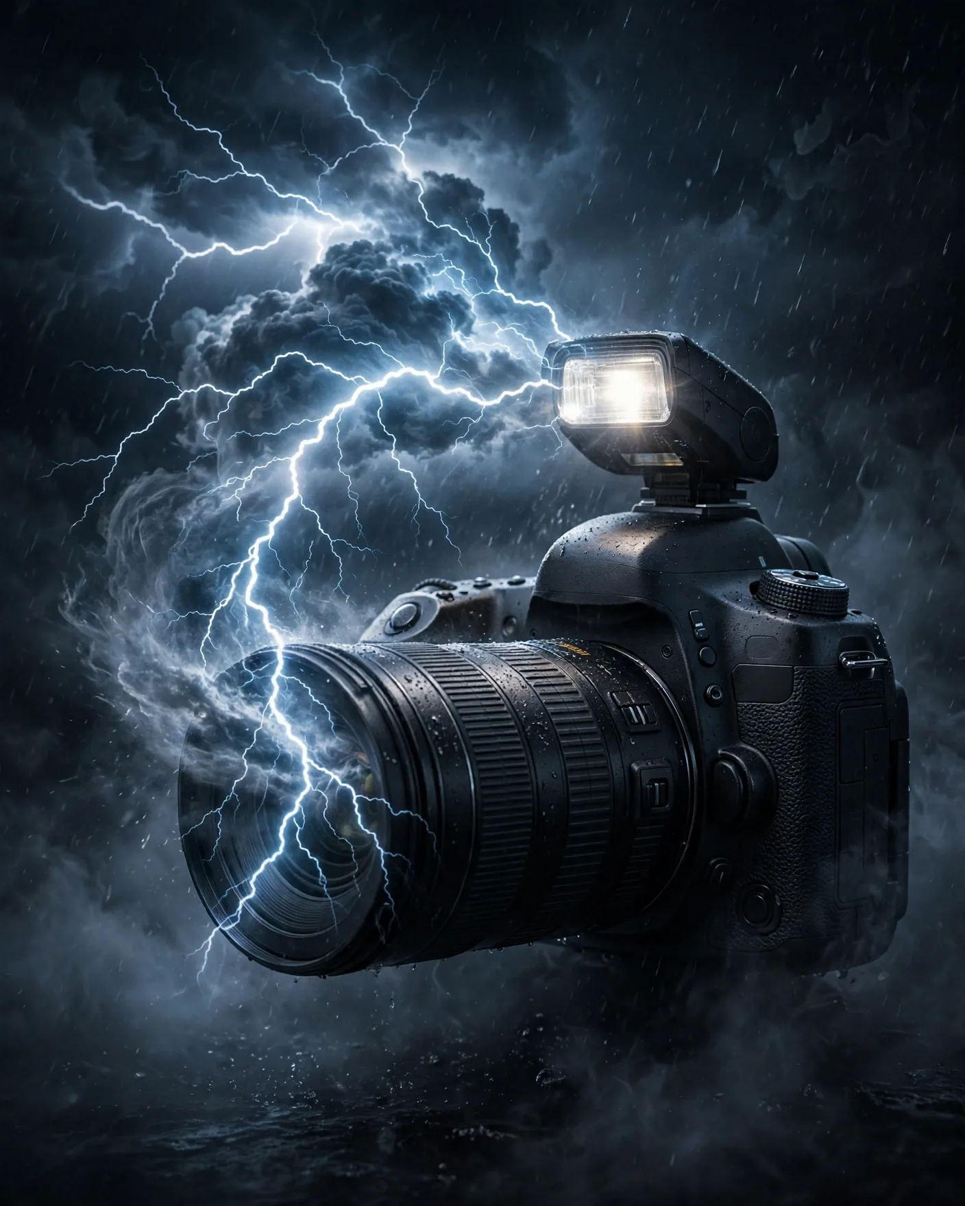 Capture the Storm Camera Ad Poster Prompt