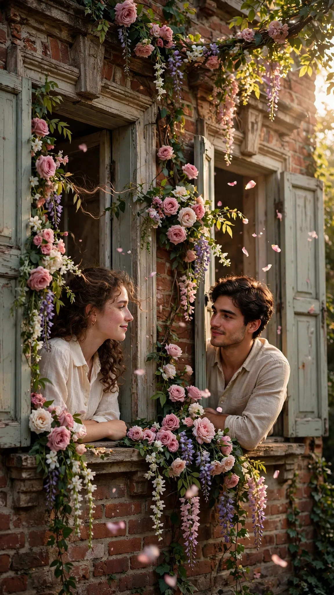 Heritage Window Romantic Couple Portrait Prompt