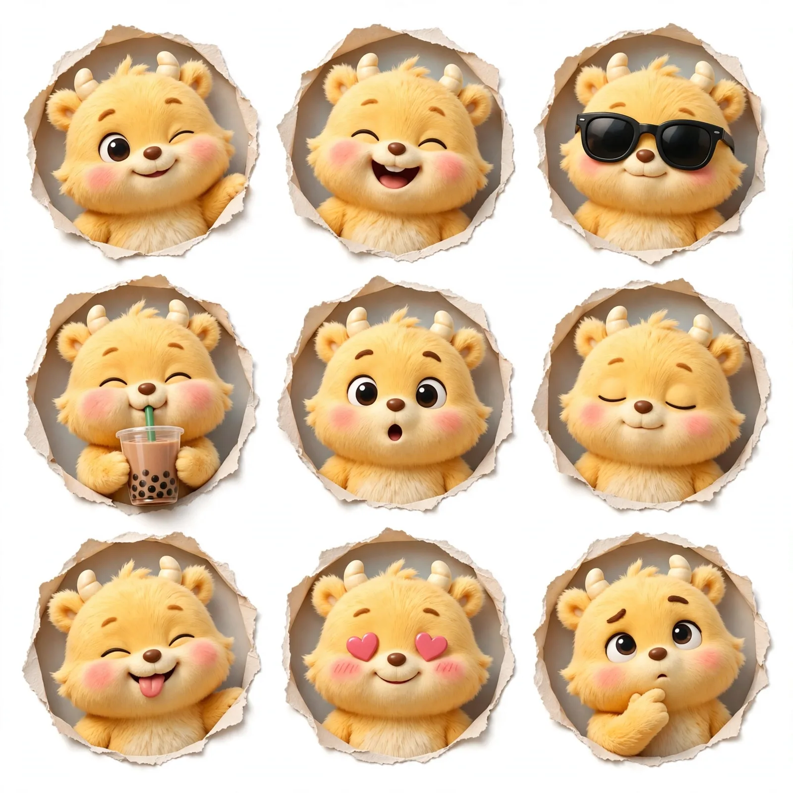3D Pixar Style Character Expression Sheet Prompt