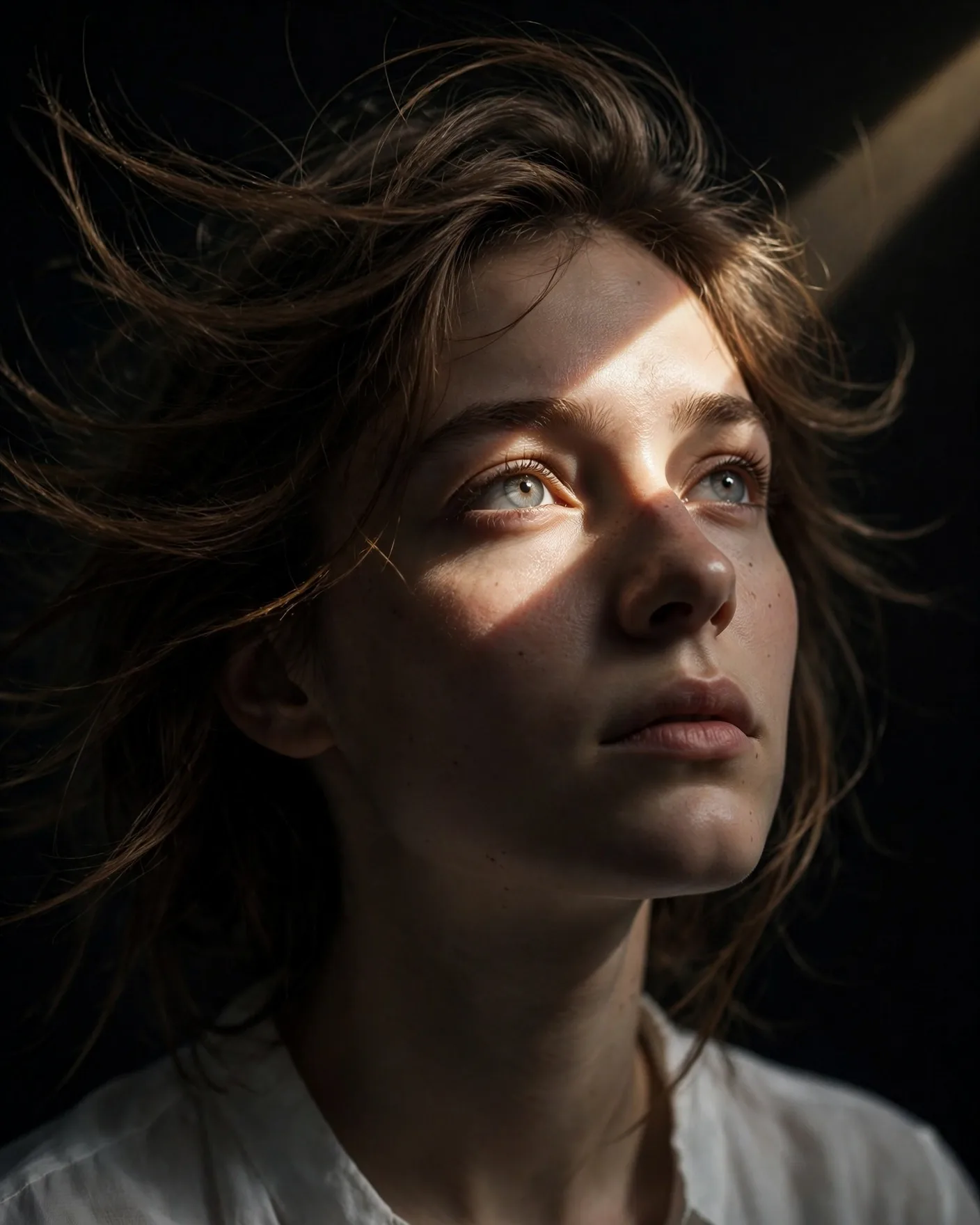 Chiaroscuro Cinematic Close-Up Portrait Prompt