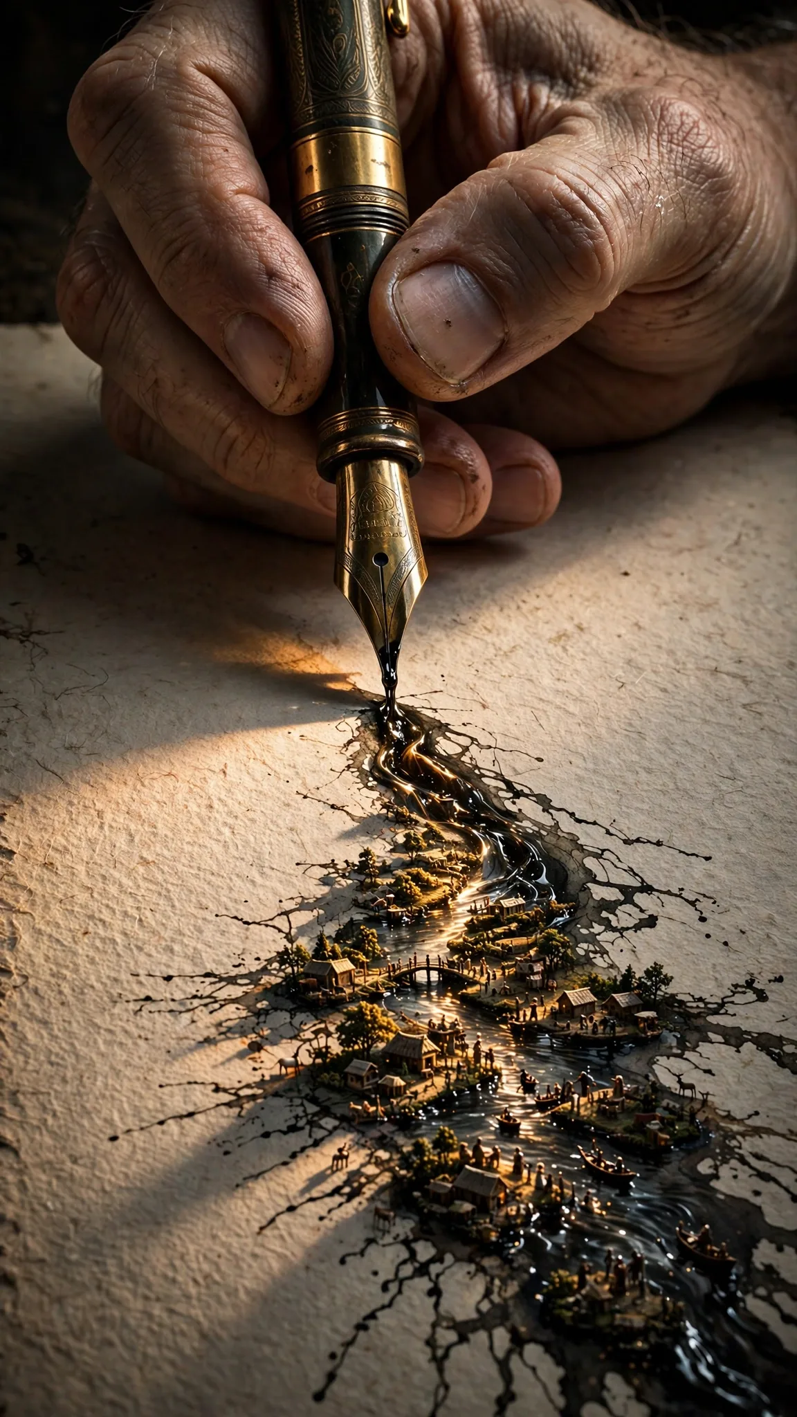 Giant Hand Fountain Pen Story World Prompt