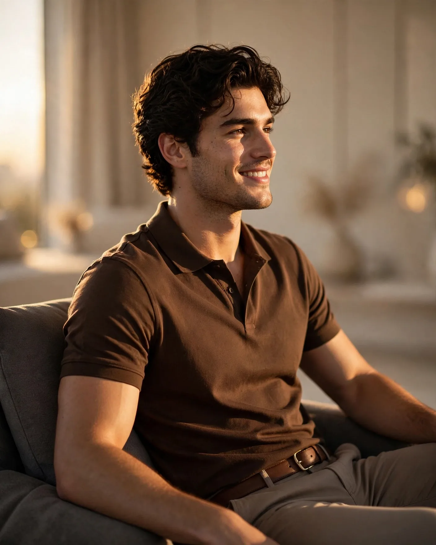 Golden-Hour Men's Lifestyle Editorial Portrait